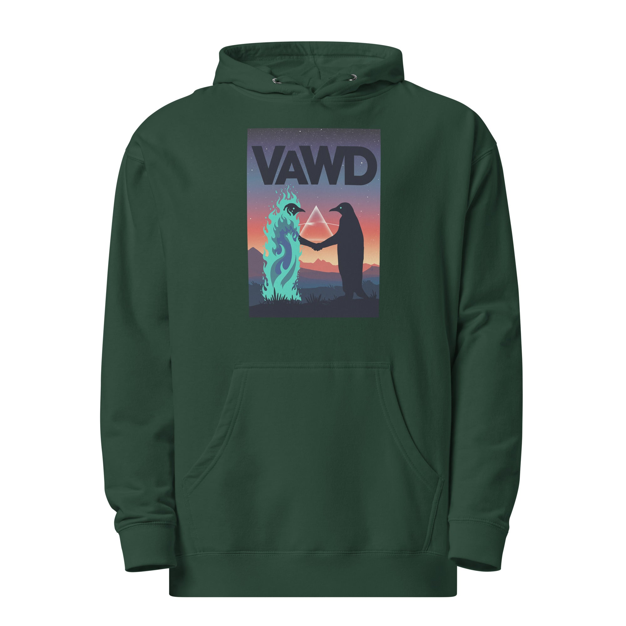 VAWD Surreal Handshake Graphic Hoodie – Classic Psychedelic Rock Inspired Hoodie