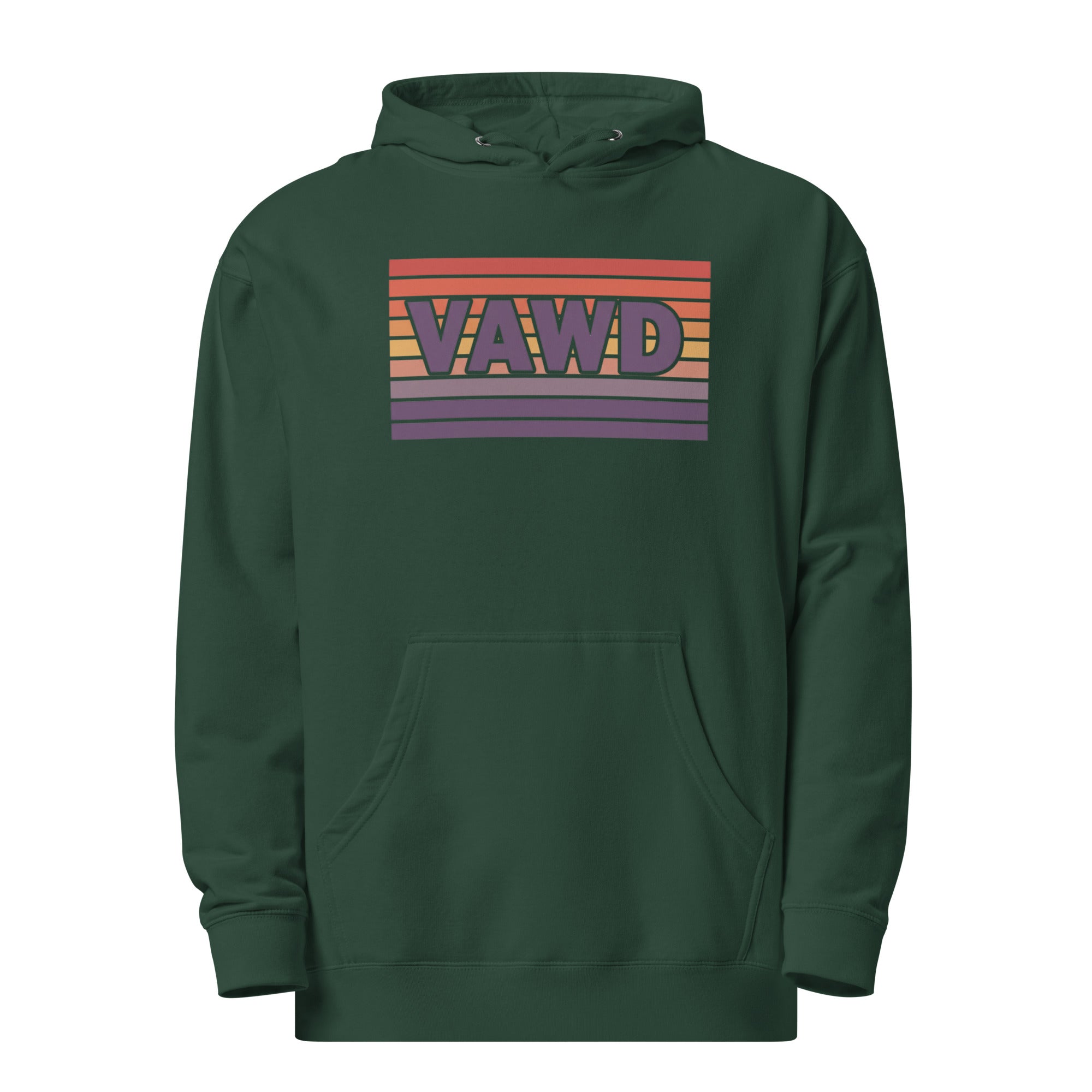 VAWDesigns Sunset Stripe Logo Hoodie