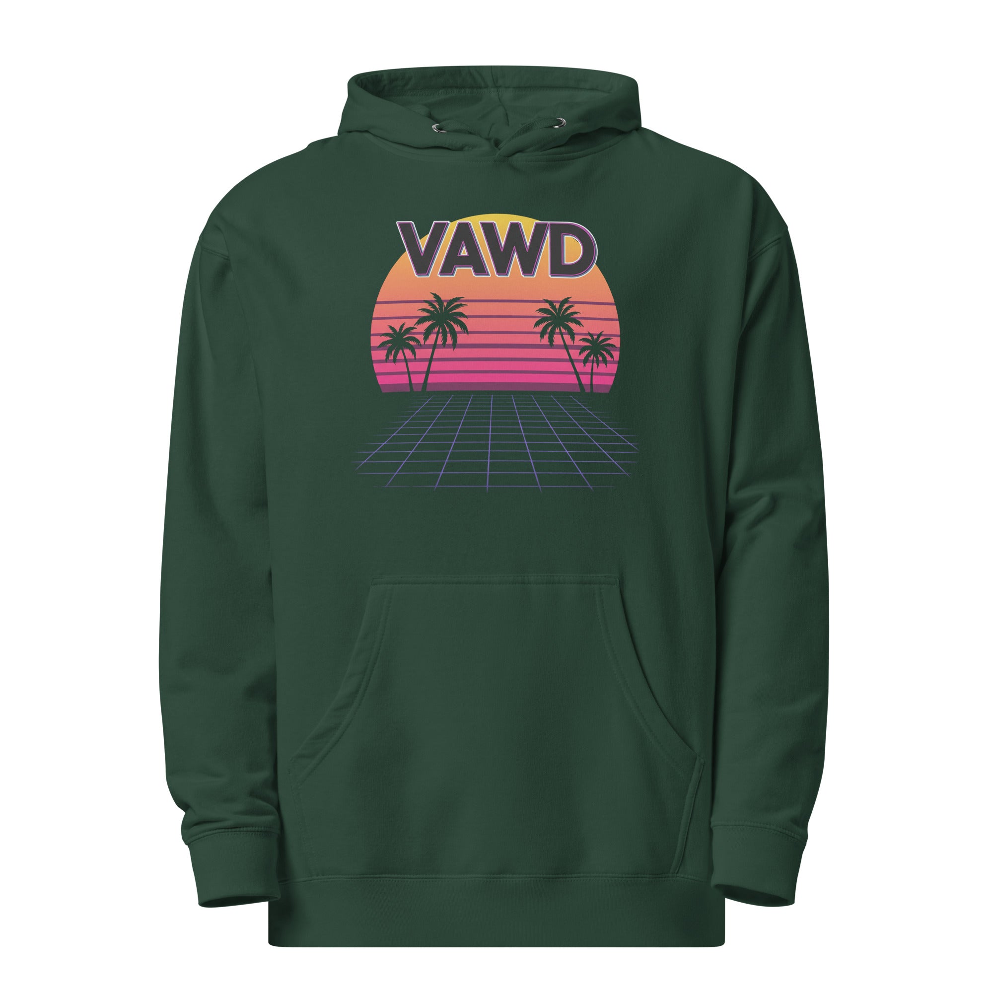 VAWDesigns.com Retro Sunset Grid Graphic Hoodie
