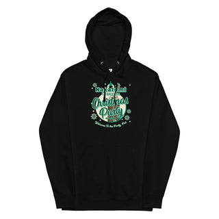 a black hoodie with a green and white design on it