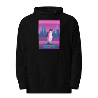 Pink Cyber Penguin Hoodie – Retro Futuristic Hoodie