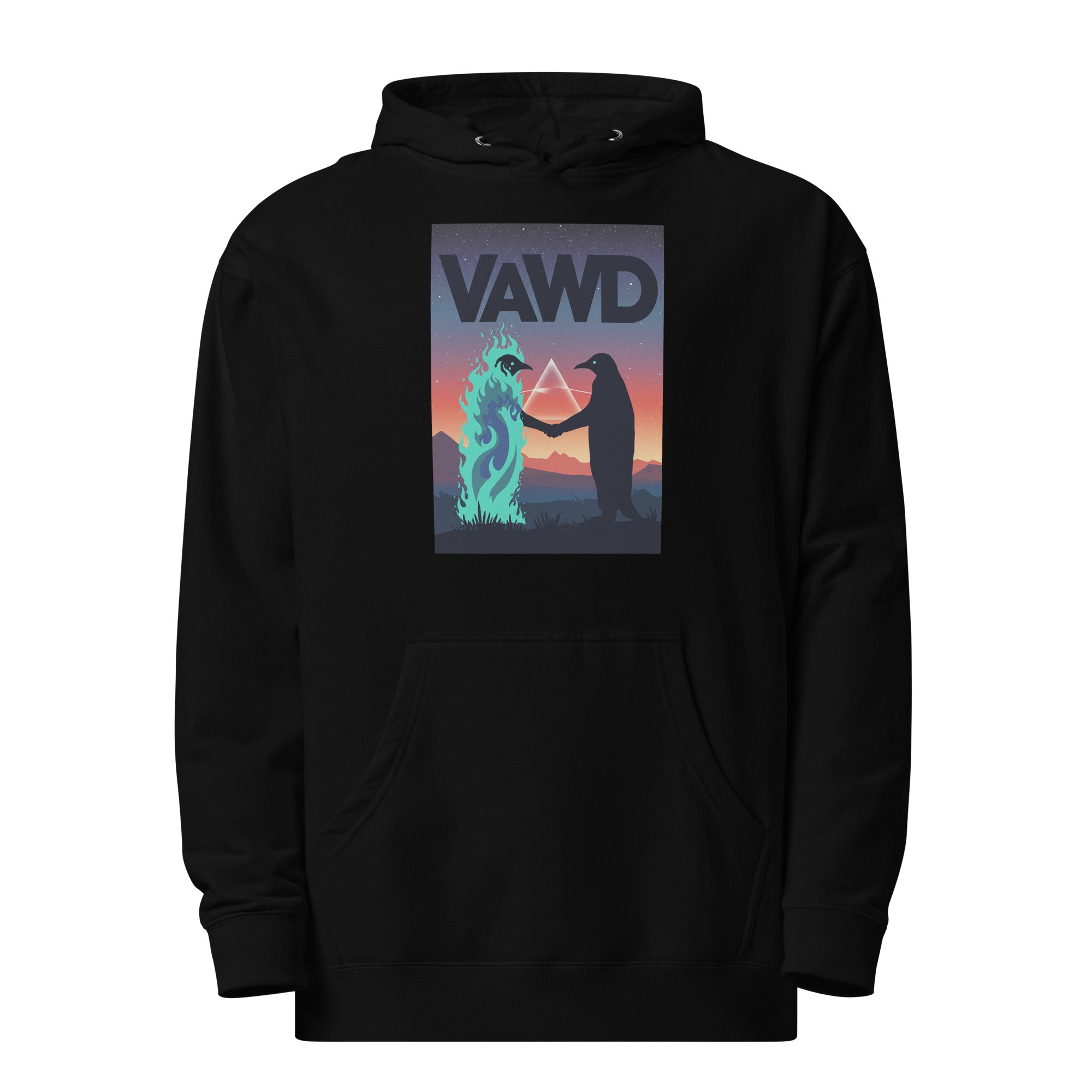 VAWD Surreal Handshake Graphic Hoodie – Classic Psychedelic Rock Inspired Hoodie