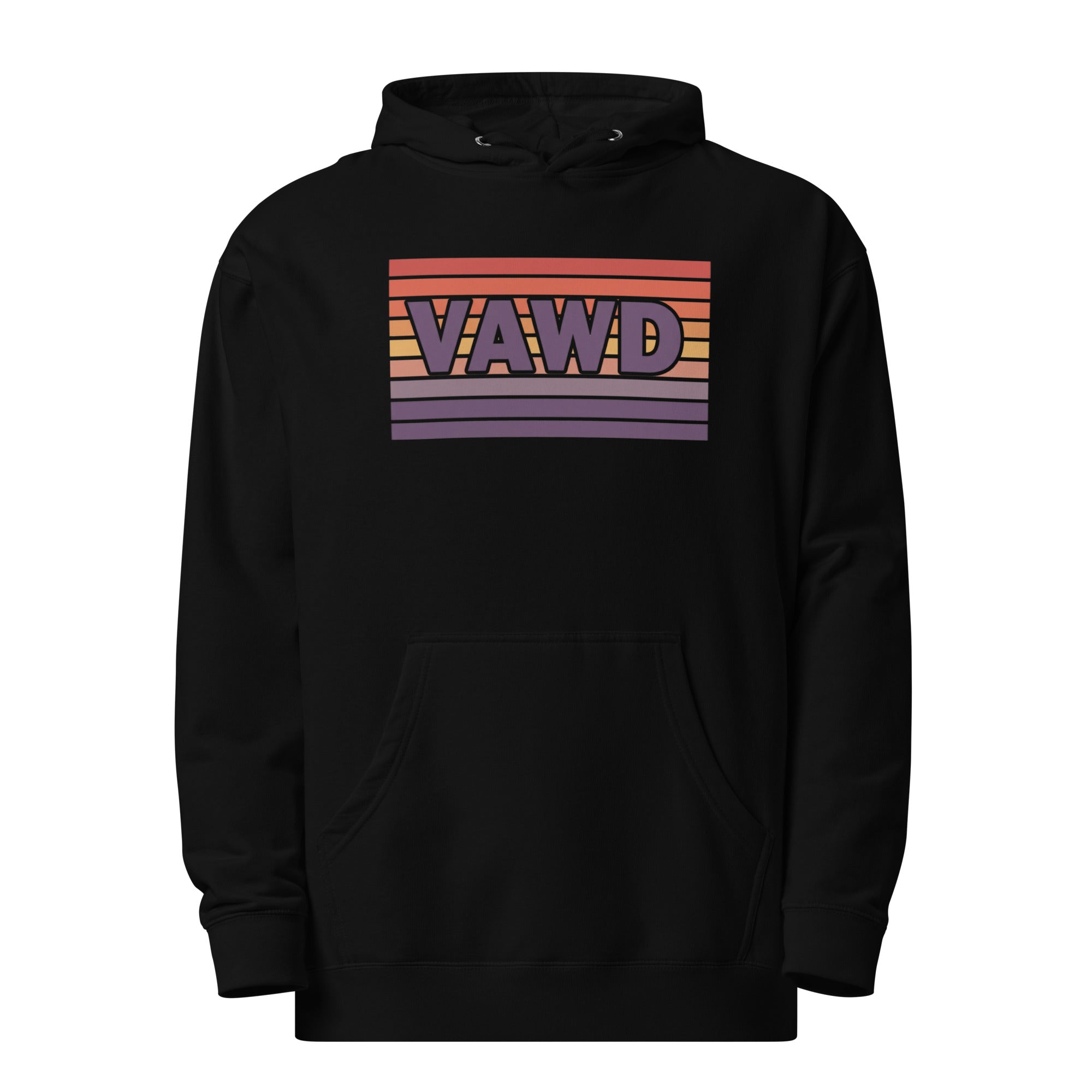 VAWDesigns Sunset Stripe Logo Hoodie