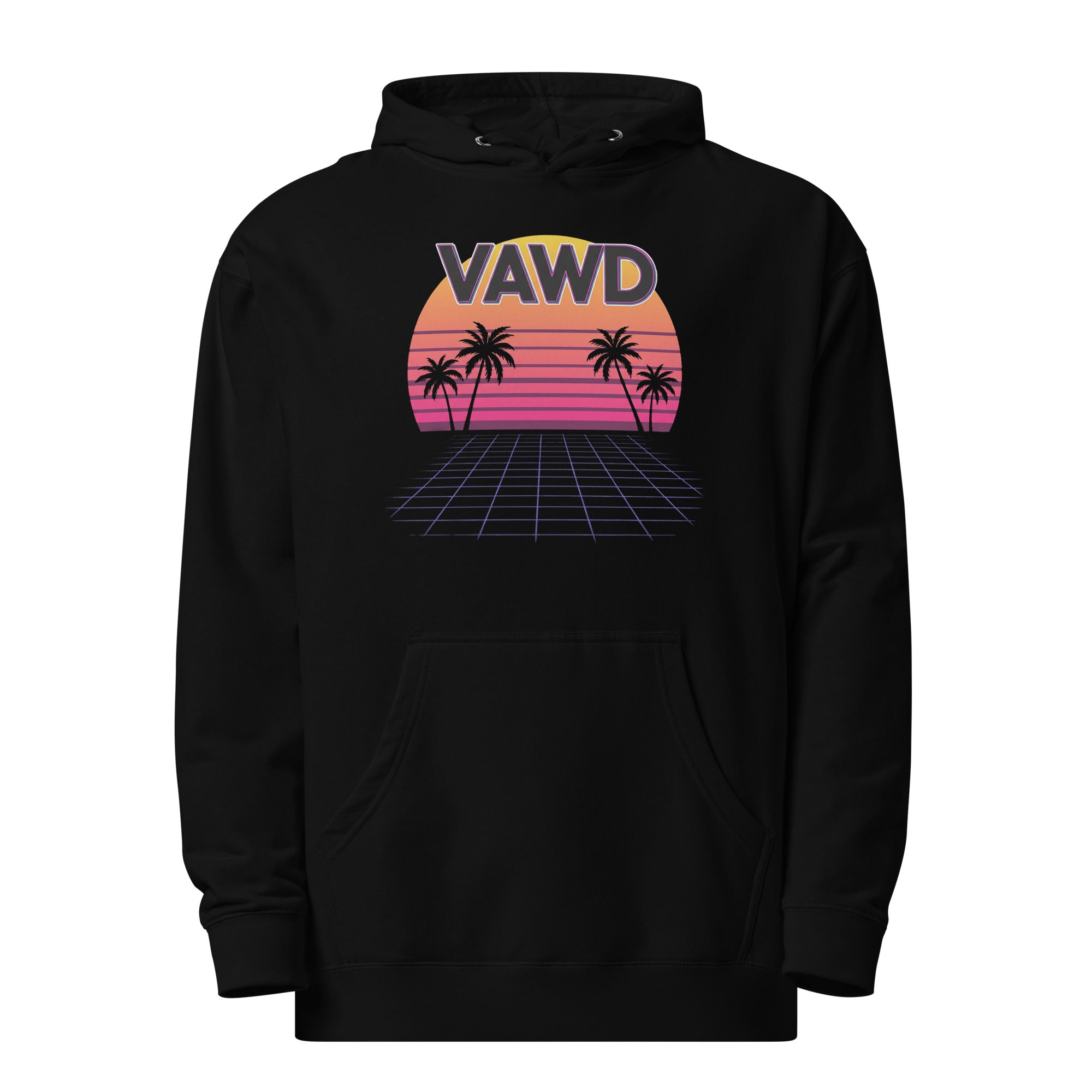 VAWDesigns.com Retro Sunset Grid Graphic Hoodie