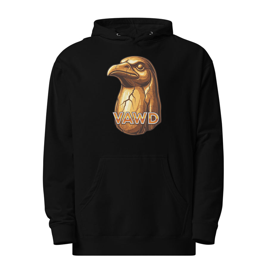 Gilded Graphic Unisex Hoodie with Metallic Bird Design