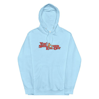 a light blue hoodie with the words you can't stop and the words
