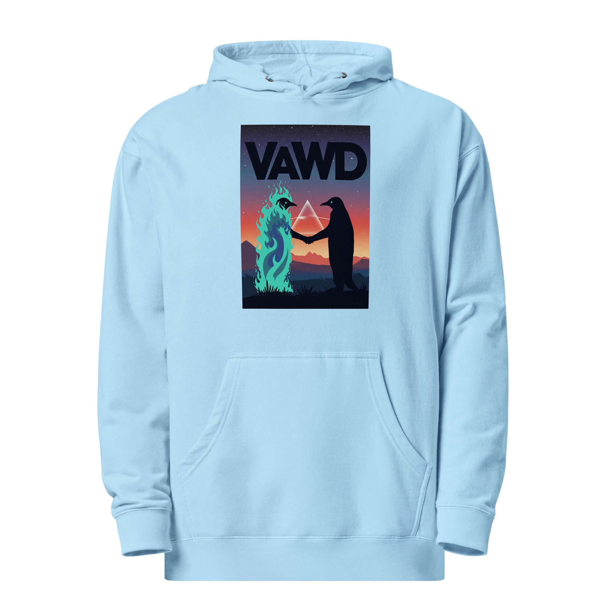 VAWD Surreal Handshake Graphic Hoodie – Classic Psychedelic Rock Inspired Hoodie
