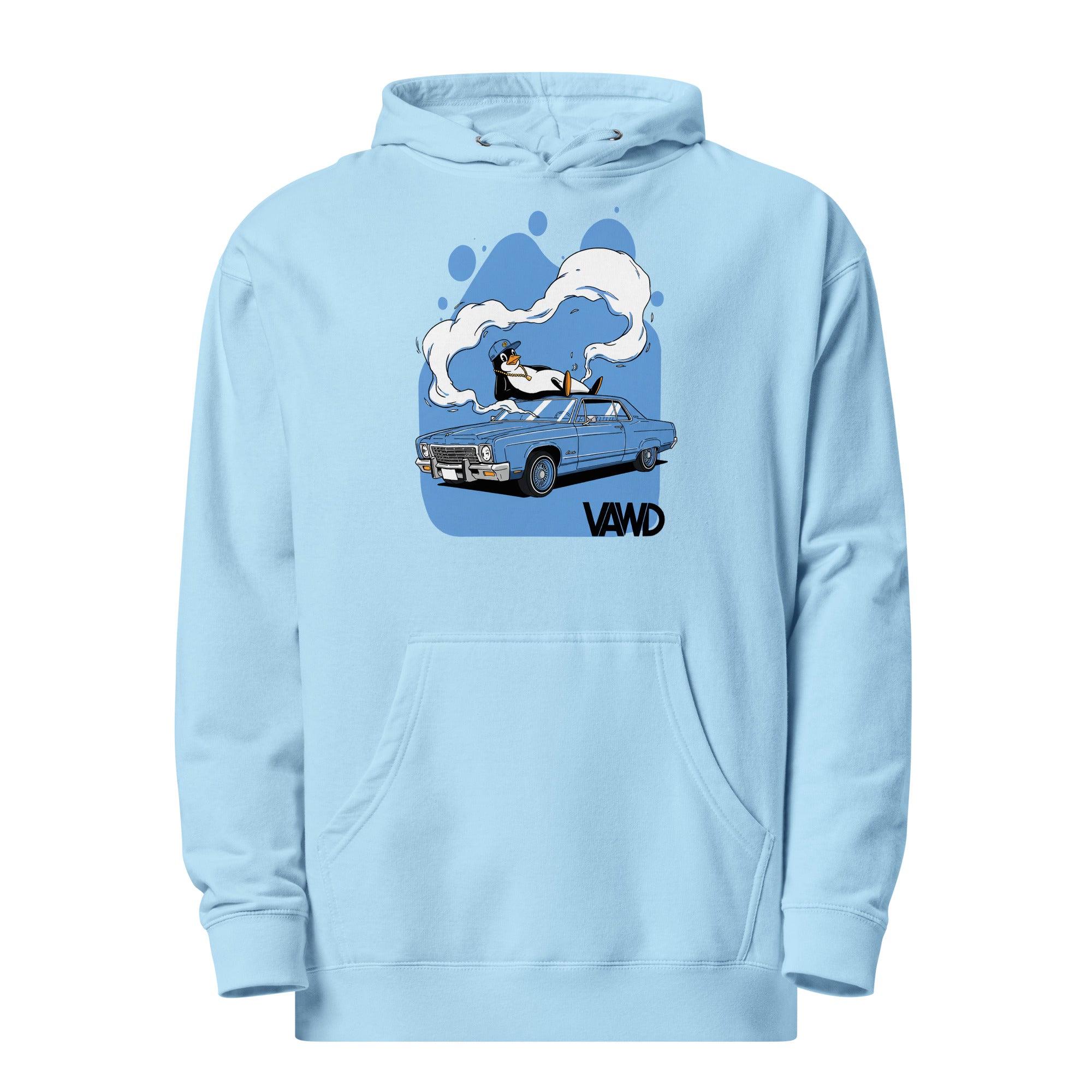 VAWD Lowrider Penguin Graphic Hoodie – West Coast Hip-Hop Classic Inspired Hoodie