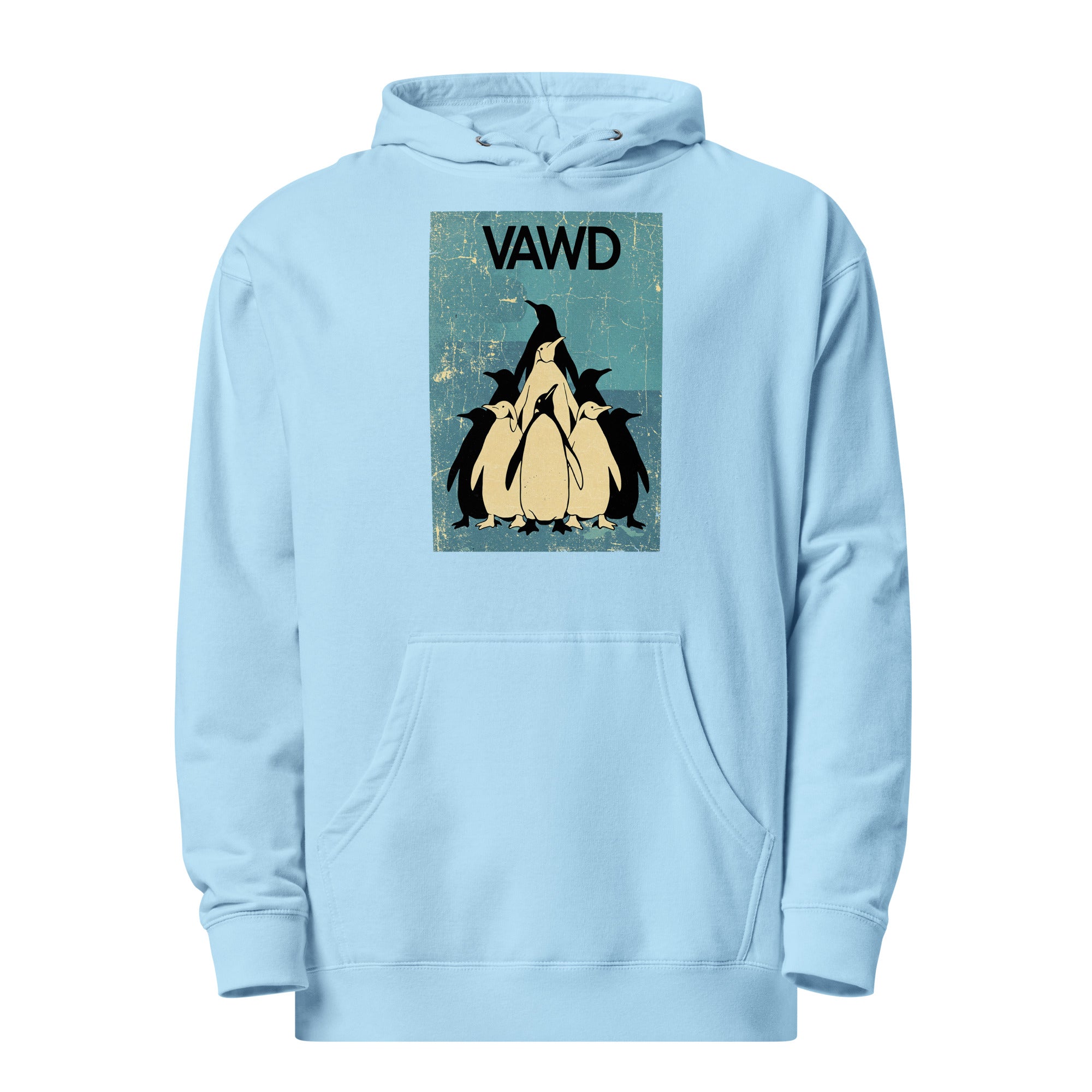 VAWD Penguin Flock Graphic Hoodie – Vintage Rock Poster Inspired Hoodie