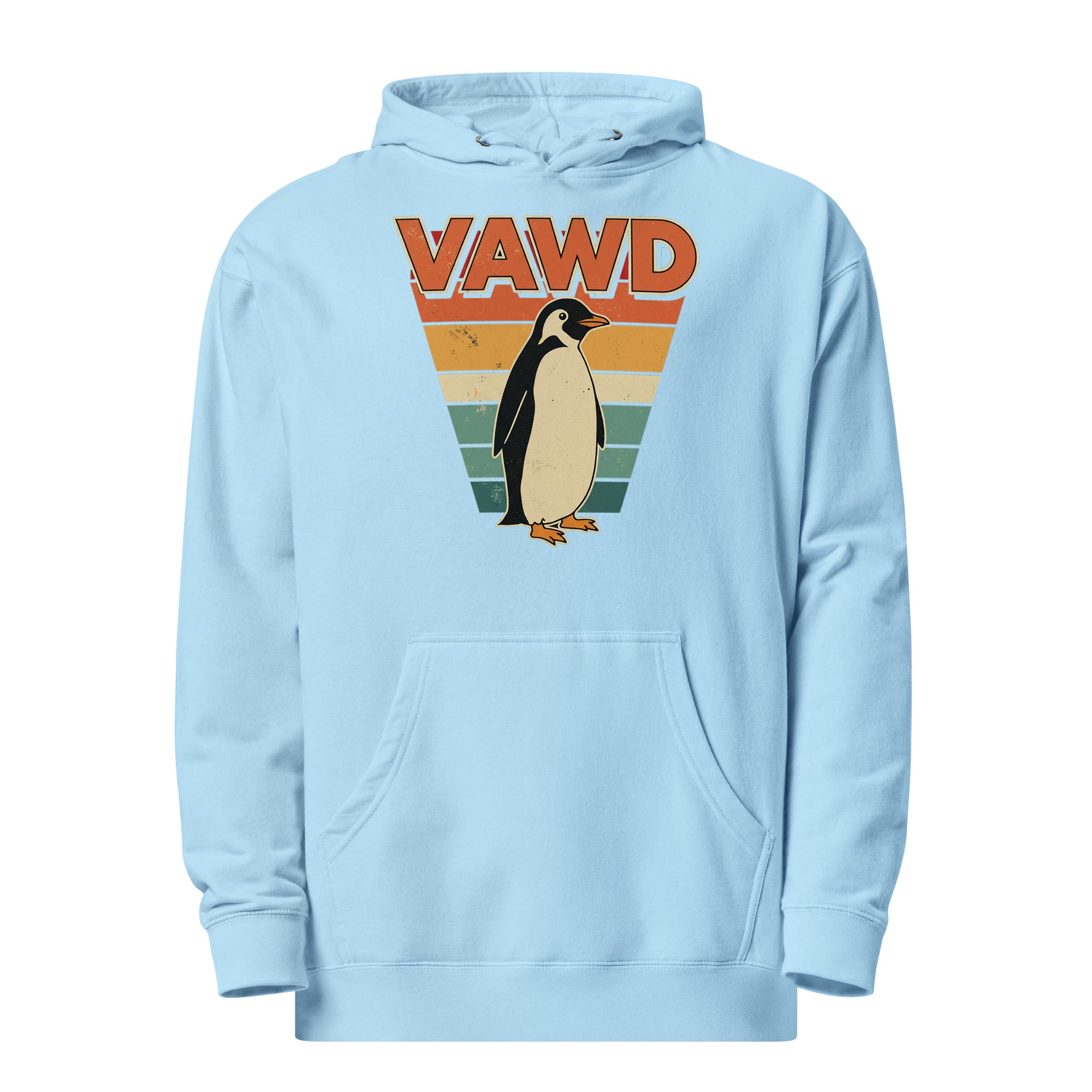 VAWDesigns Retro Sunset Penguin Hoodie