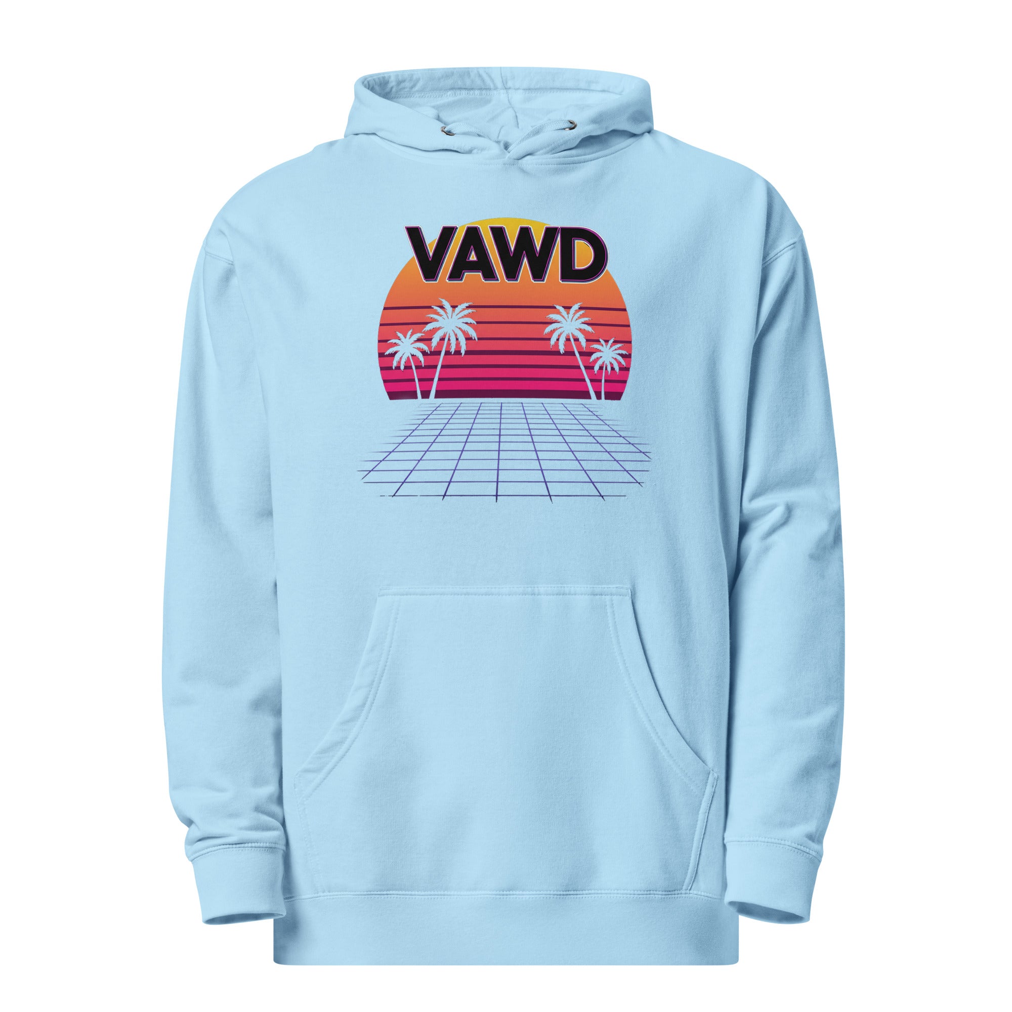 VAWDesigns.com Retro Sunset Grid Graphic Hoodie