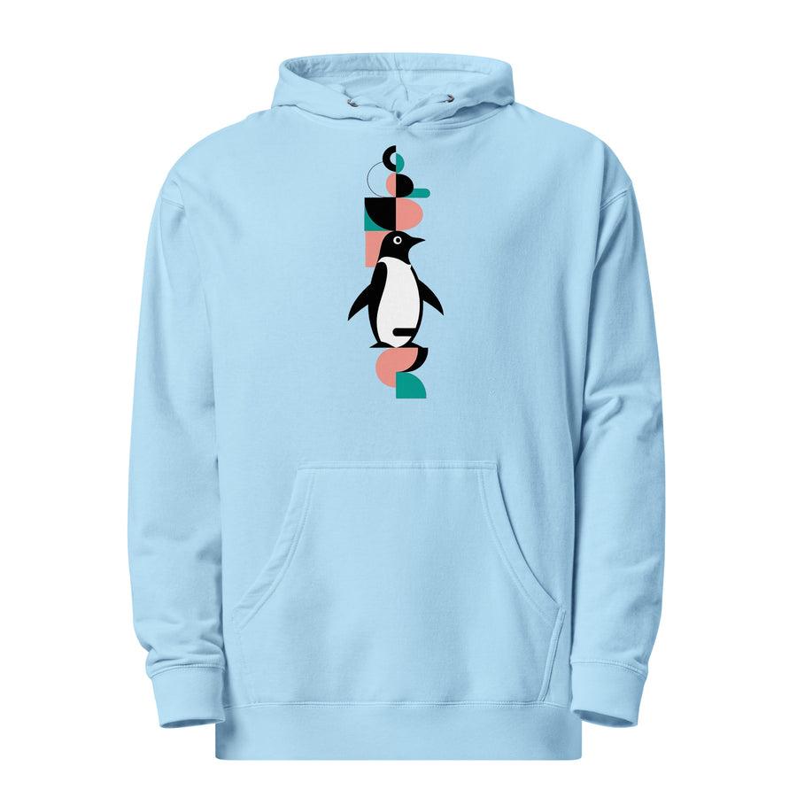 Modern Geometric Penguin Unisex Midweight Hoodie