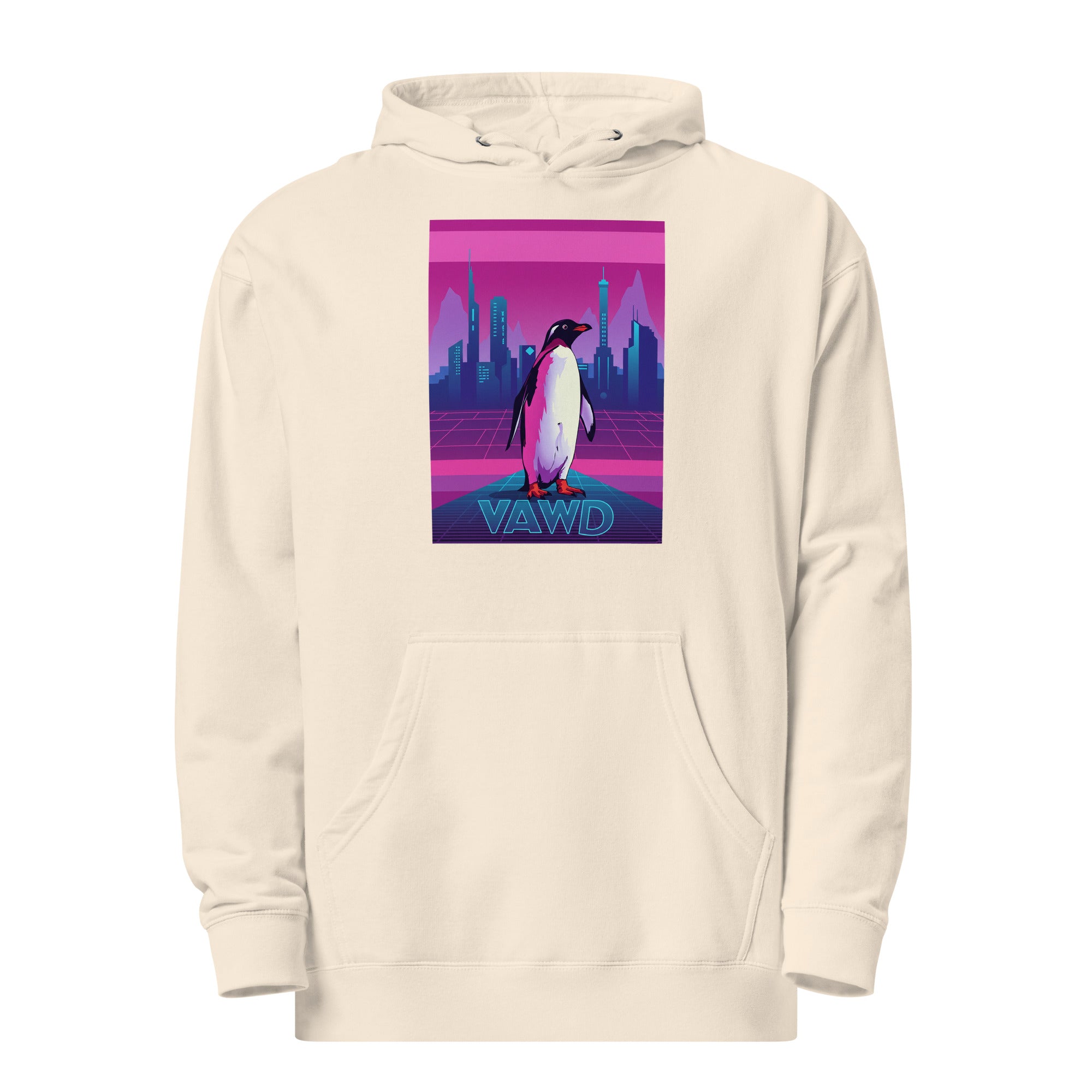 VAWD Cyber Penguin Hoodie – Retro Futuristic Synthwave Inspired Hoodie