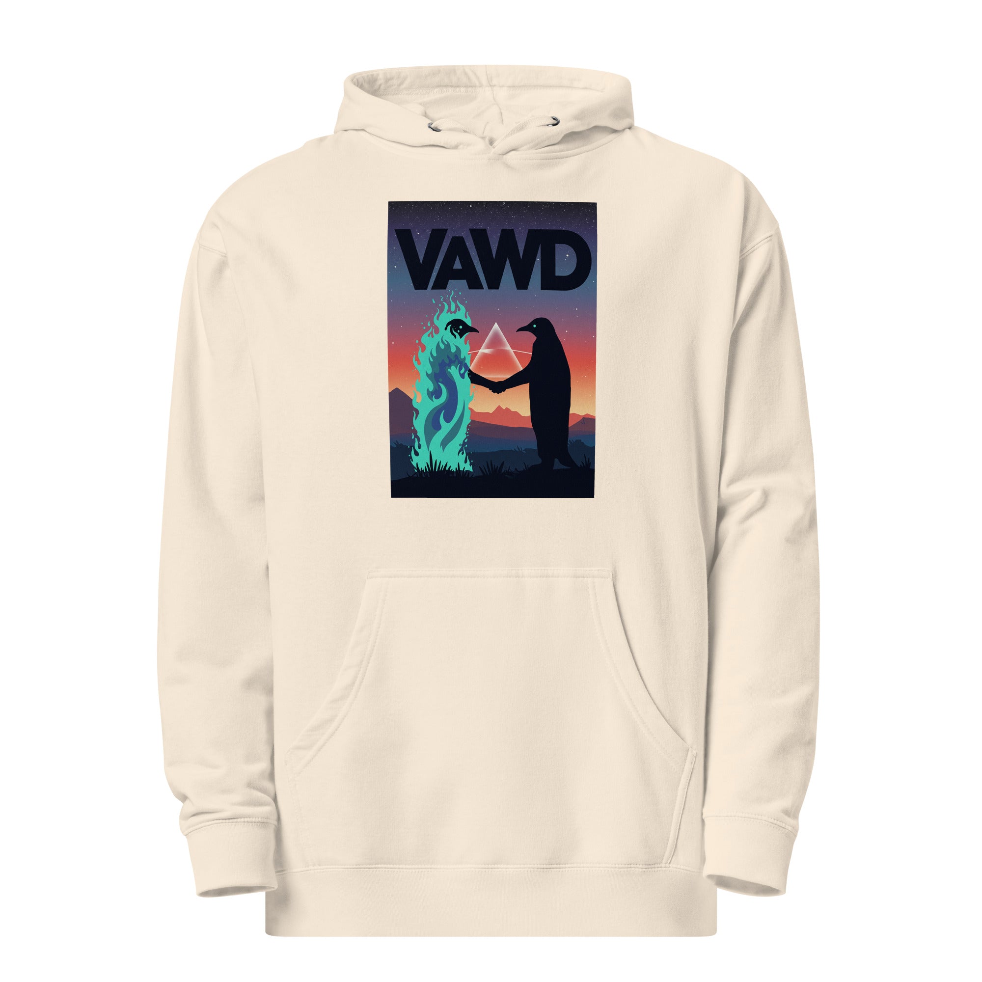 VAWD Surreal Handshake Graphic Hoodie – Classic Psychedelic Rock Inspired Hoodie