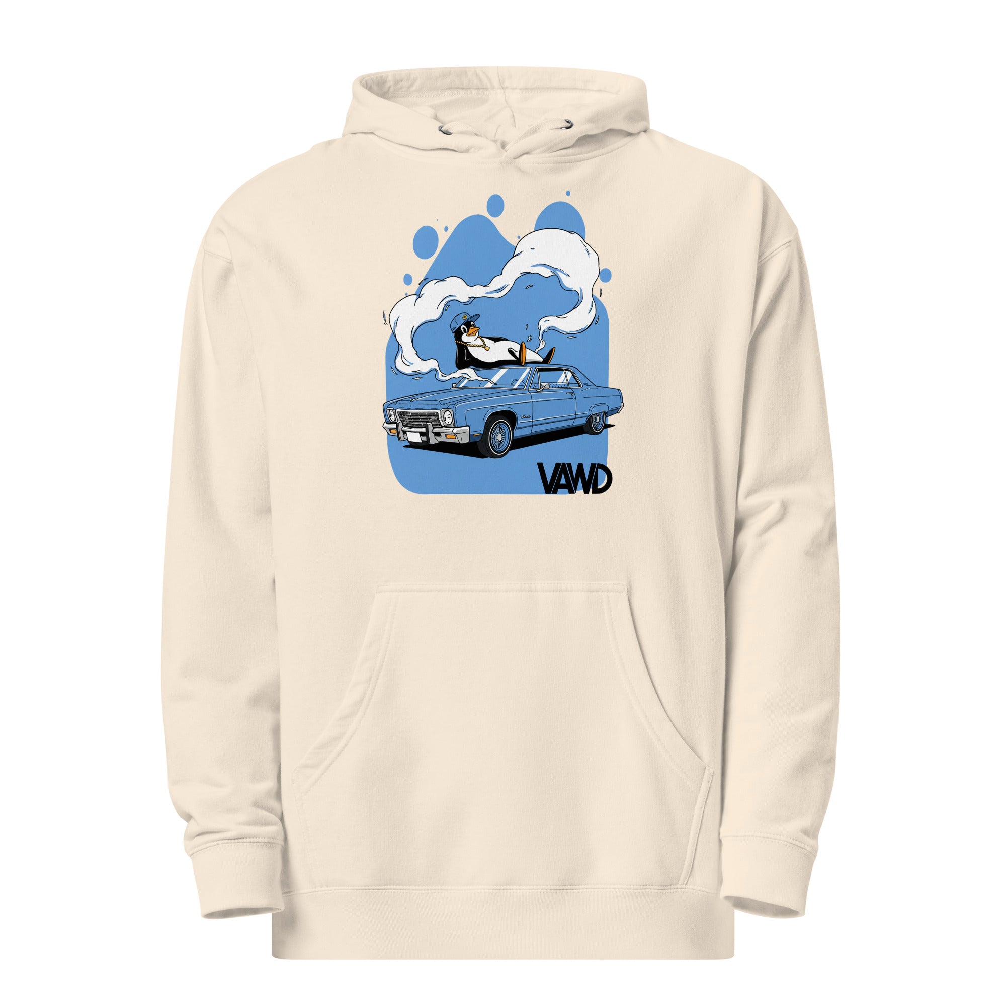 VAWD Lowrider Penguin Graphic Hoodie – West Coast Hip-Hop Classic Inspired Hoodie