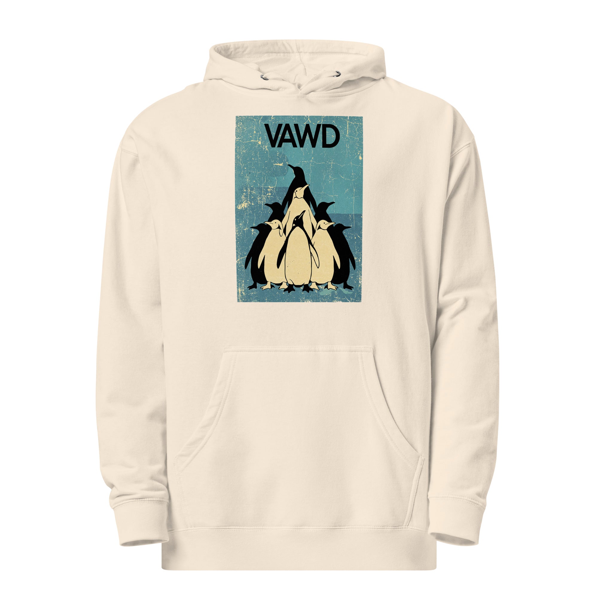 VAWD Penguin Flock Graphic Hoodie – Vintage Rock Poster Inspired Hoodie