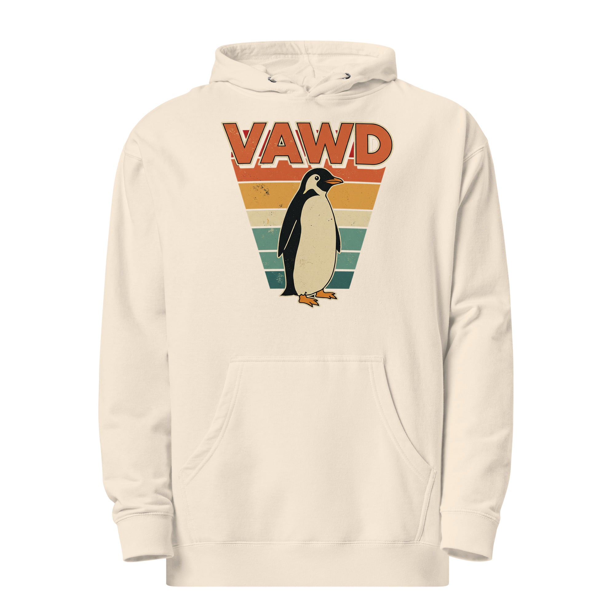 VAWDesigns Retro Sunset Penguin Hoodie