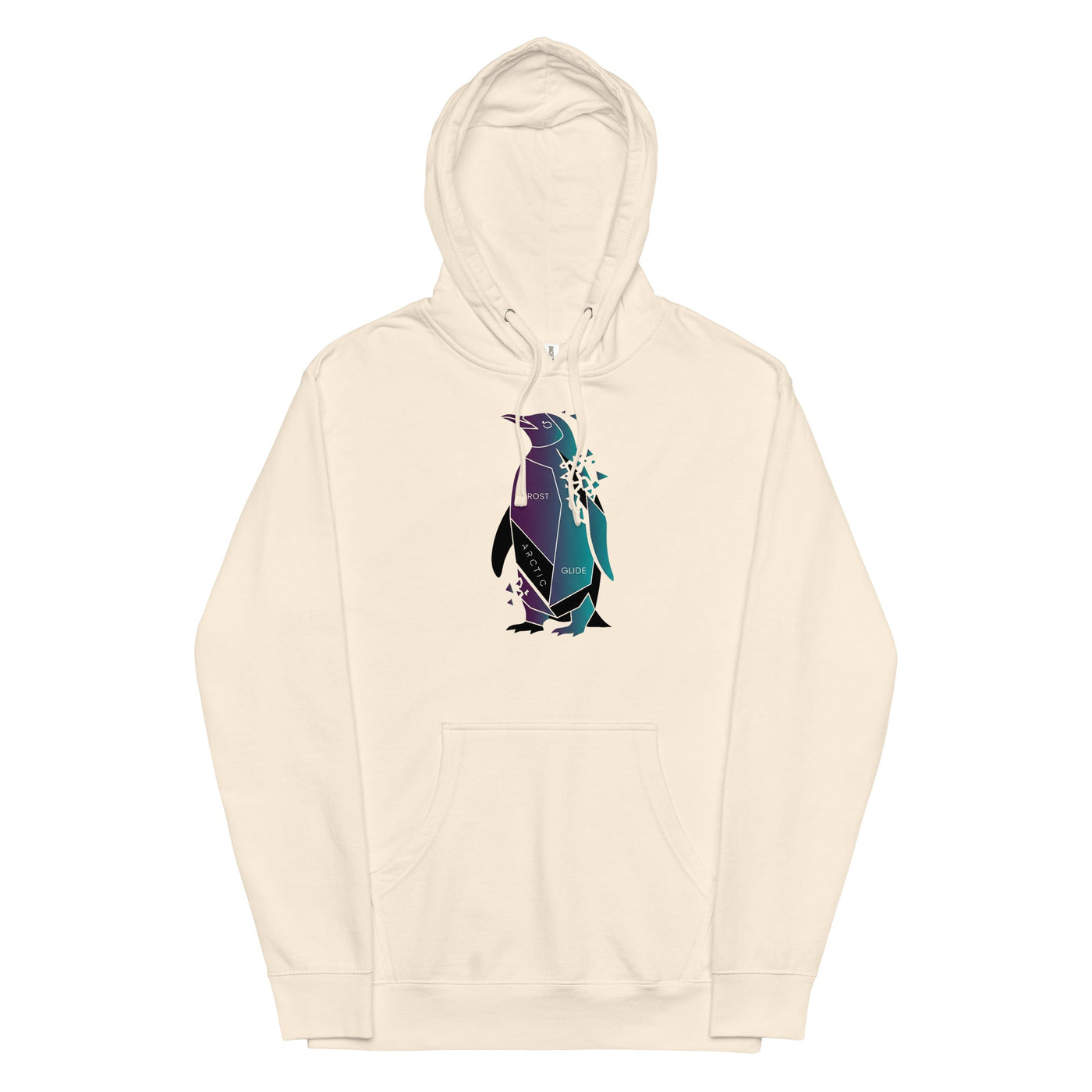 Unisex Midweight Hoodie with Prismatic Penguin Design