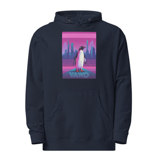 Pink Cyber Penguin Hoodie – Retro Futuristic Hoodie