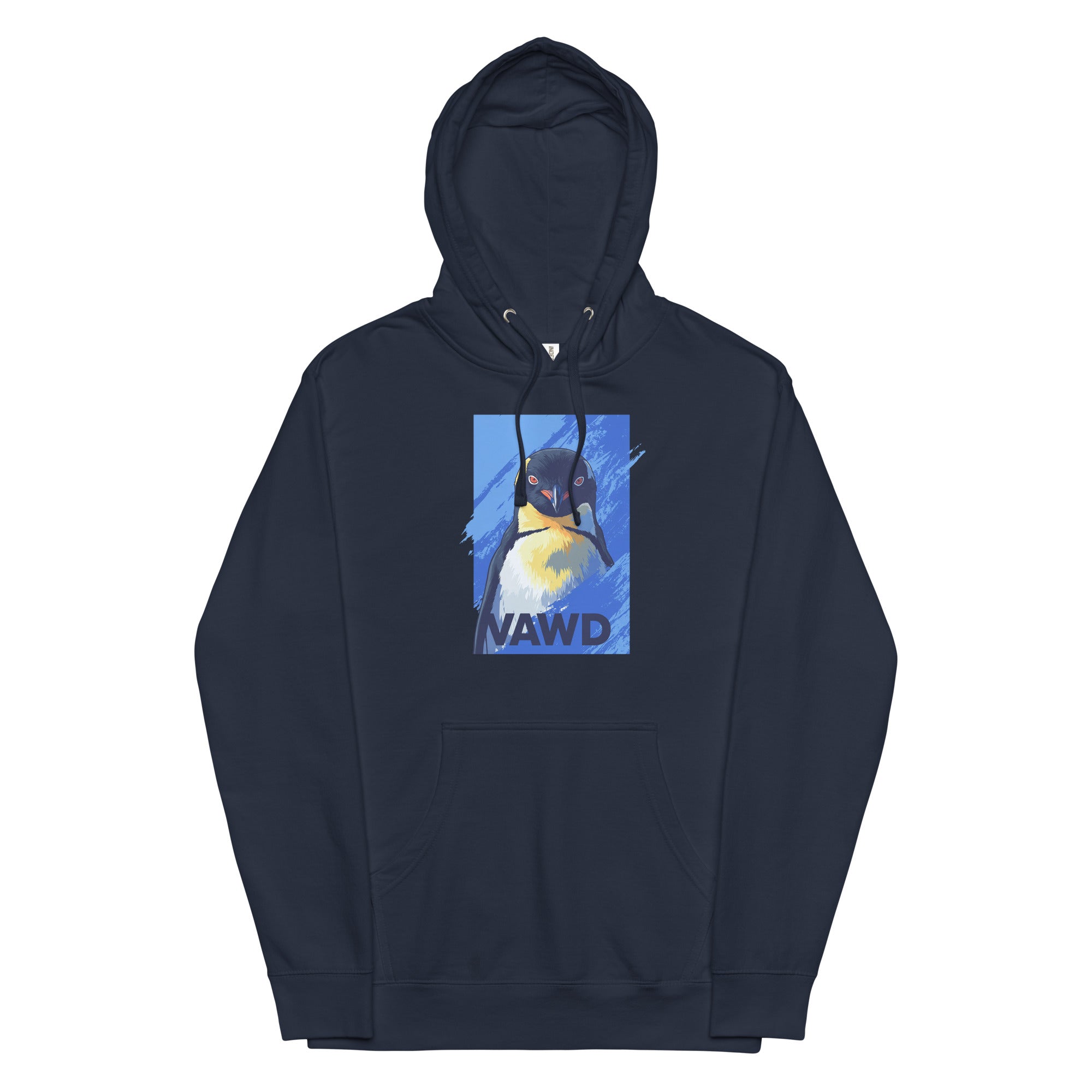 VAWDesigns Penguin Portrait Hoodie – Funny Cool Graphic Hoodie for Men & Women, Wildlife Animal Art, Casual Streetwear