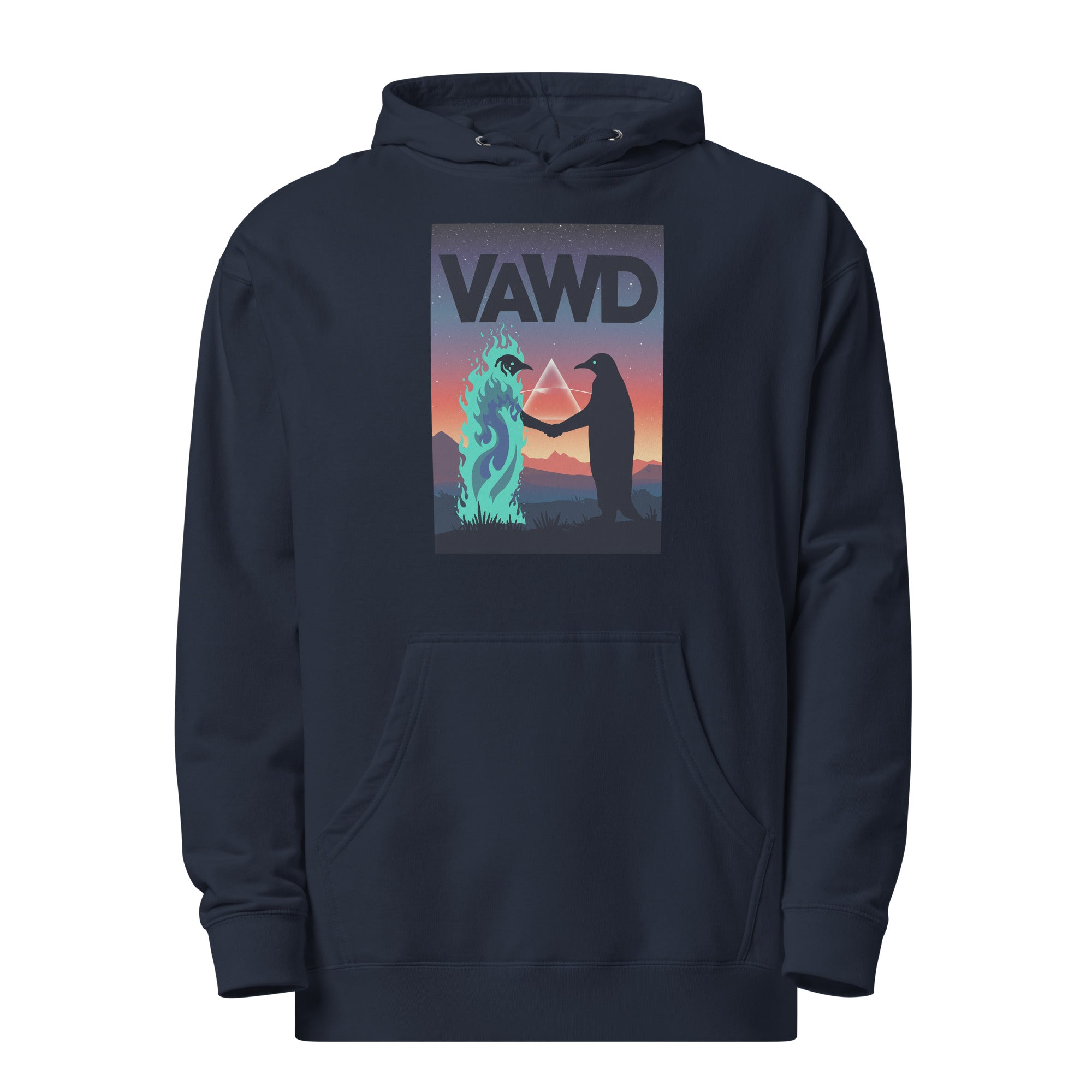 VAWD Surreal Handshake Graphic Hoodie – Classic Psychedelic Rock Inspired Hoodie