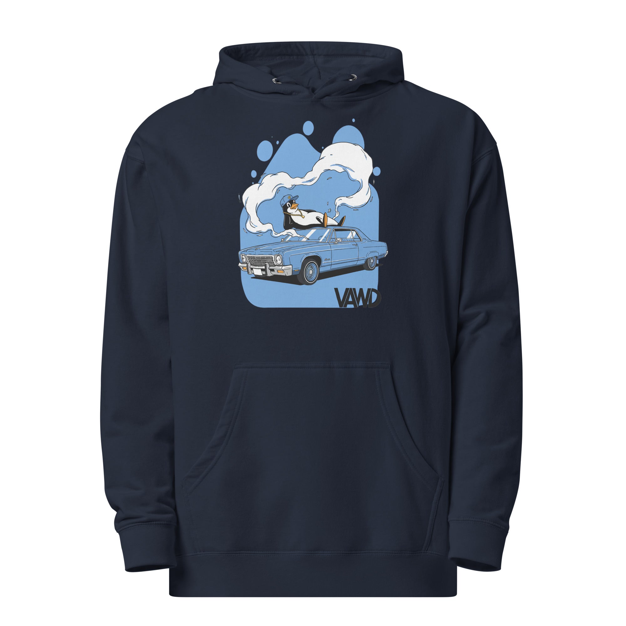 VAWD Lowrider Penguin Graphic Hoodie – West Coast Hip-Hop Classic Inspired Hoodie