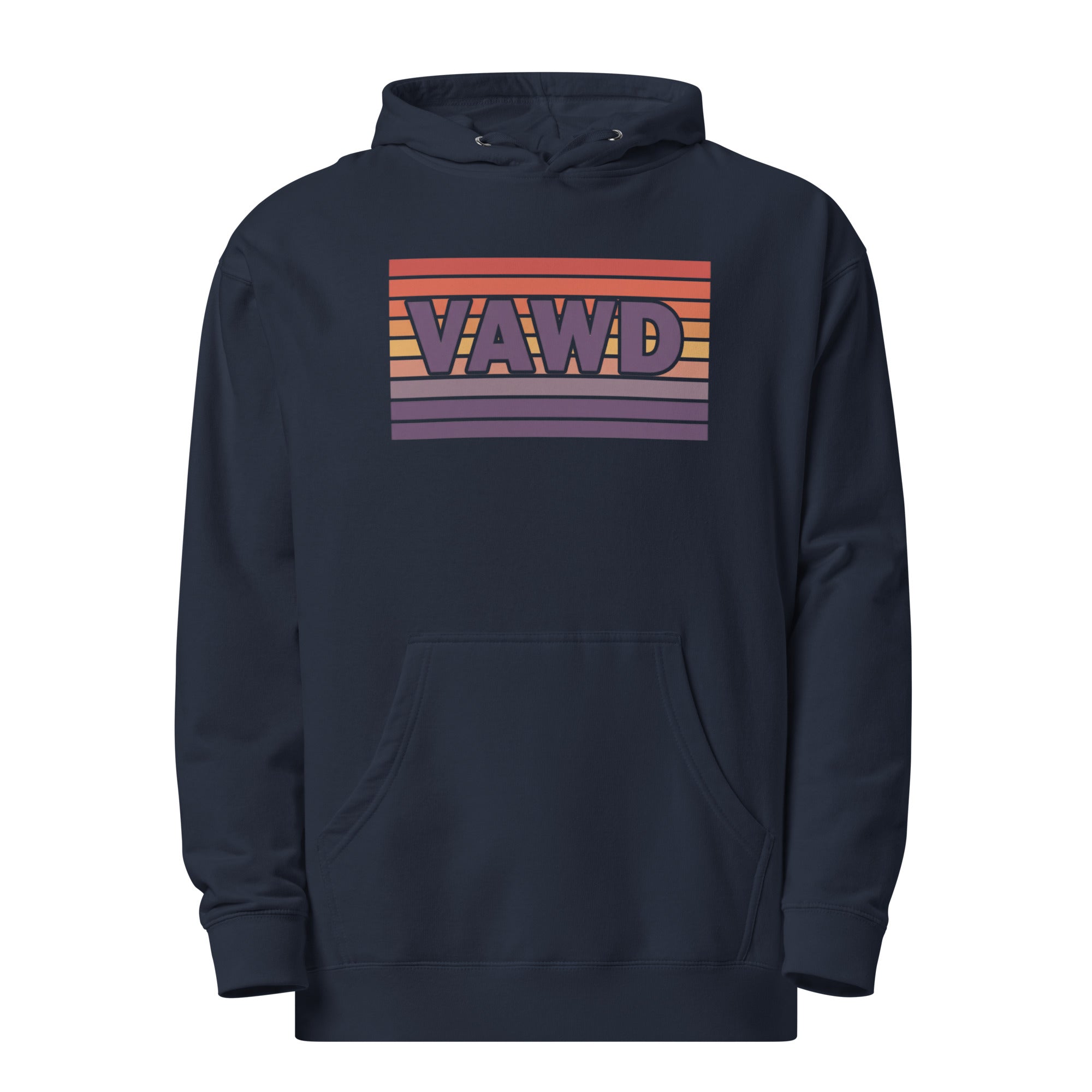VAWDesigns Sunset Stripe Logo Hoodie