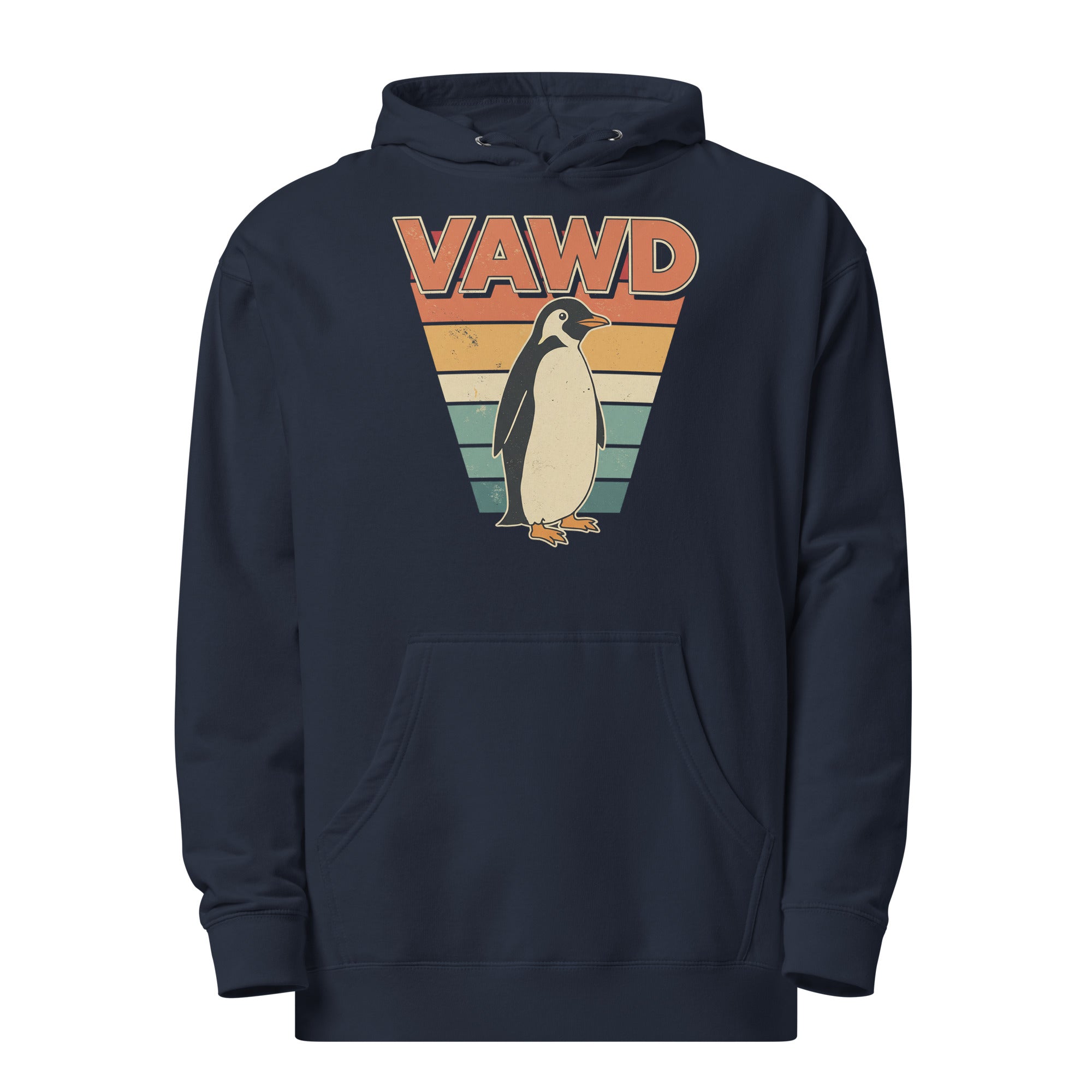 VAWDesigns Retro Sunset Penguin Hoodie