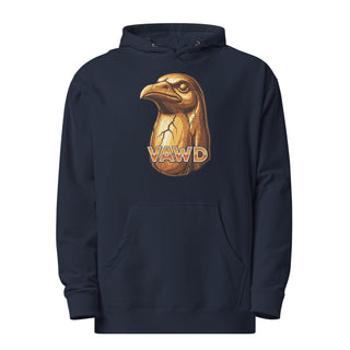 Gilded Graphic Unisex Hoodie with Metallic Bird Design