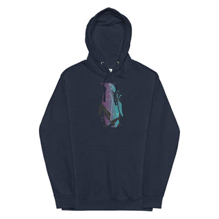 Unisex Midweight Hoodie with Prismatic Penguin Design