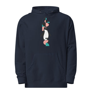 Modern Geometric Penguin Unisex Midweight Hoodie