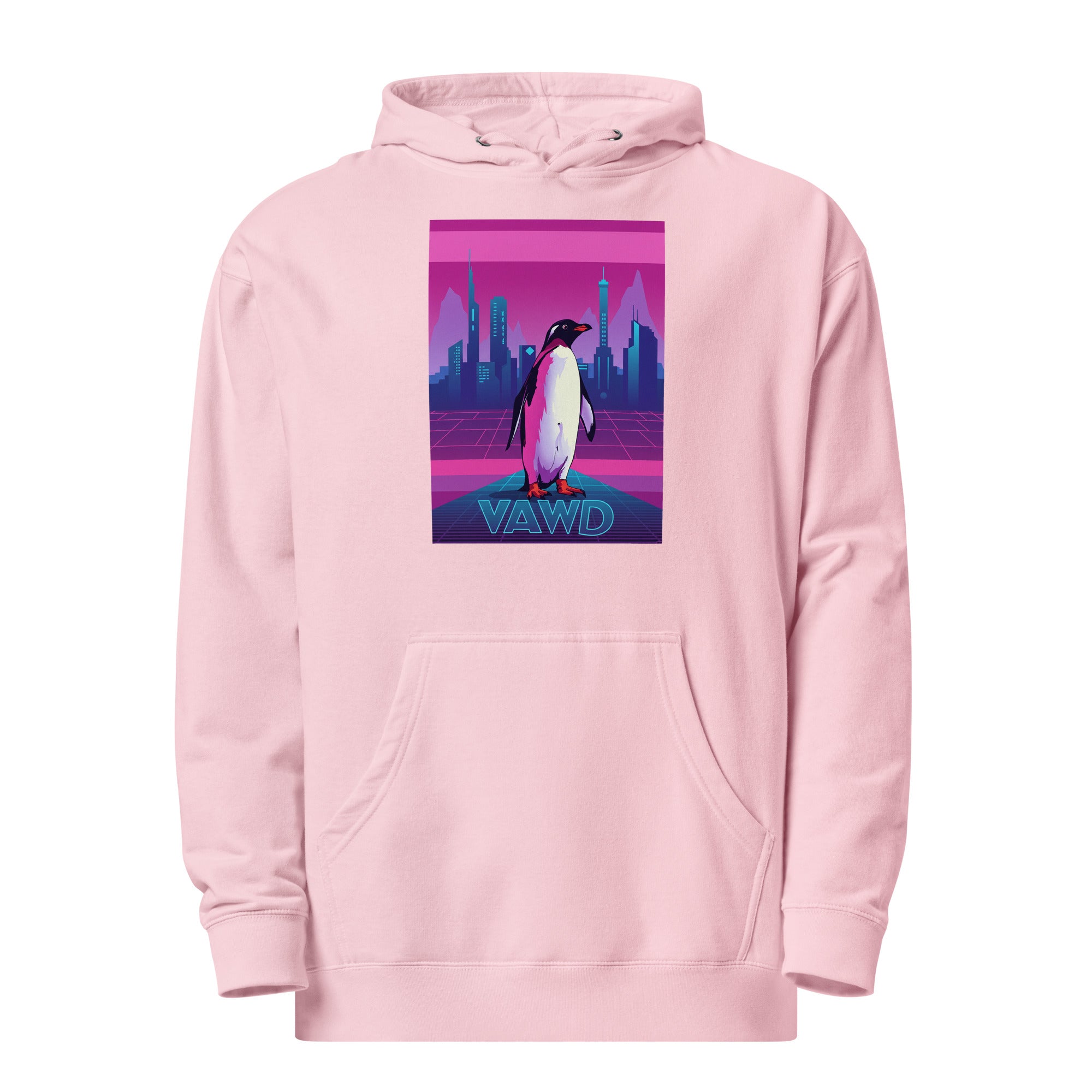 VAWD Cyber Penguin Hoodie – Retro Futuristic Synthwave Inspired Hoodie