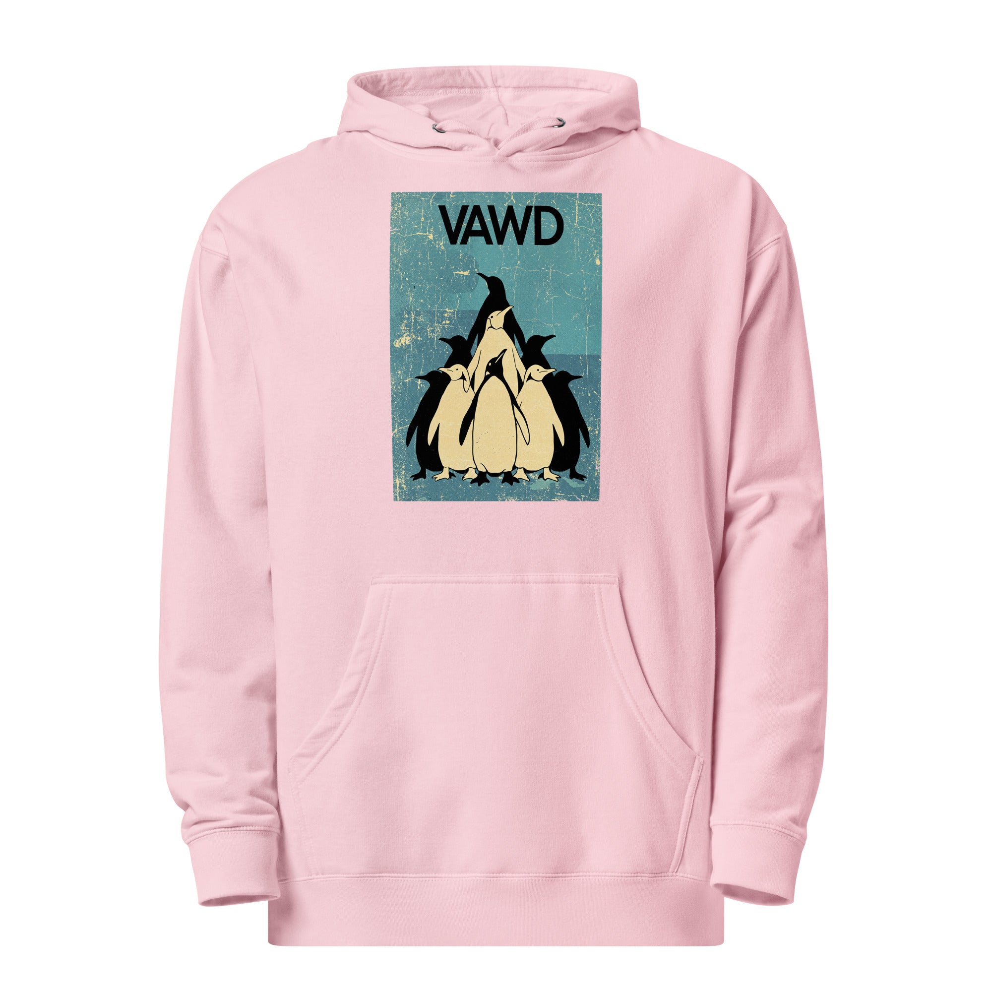 VAWD Penguin Flock Graphic Hoodie – Vintage Rock Poster Inspired Hoodie