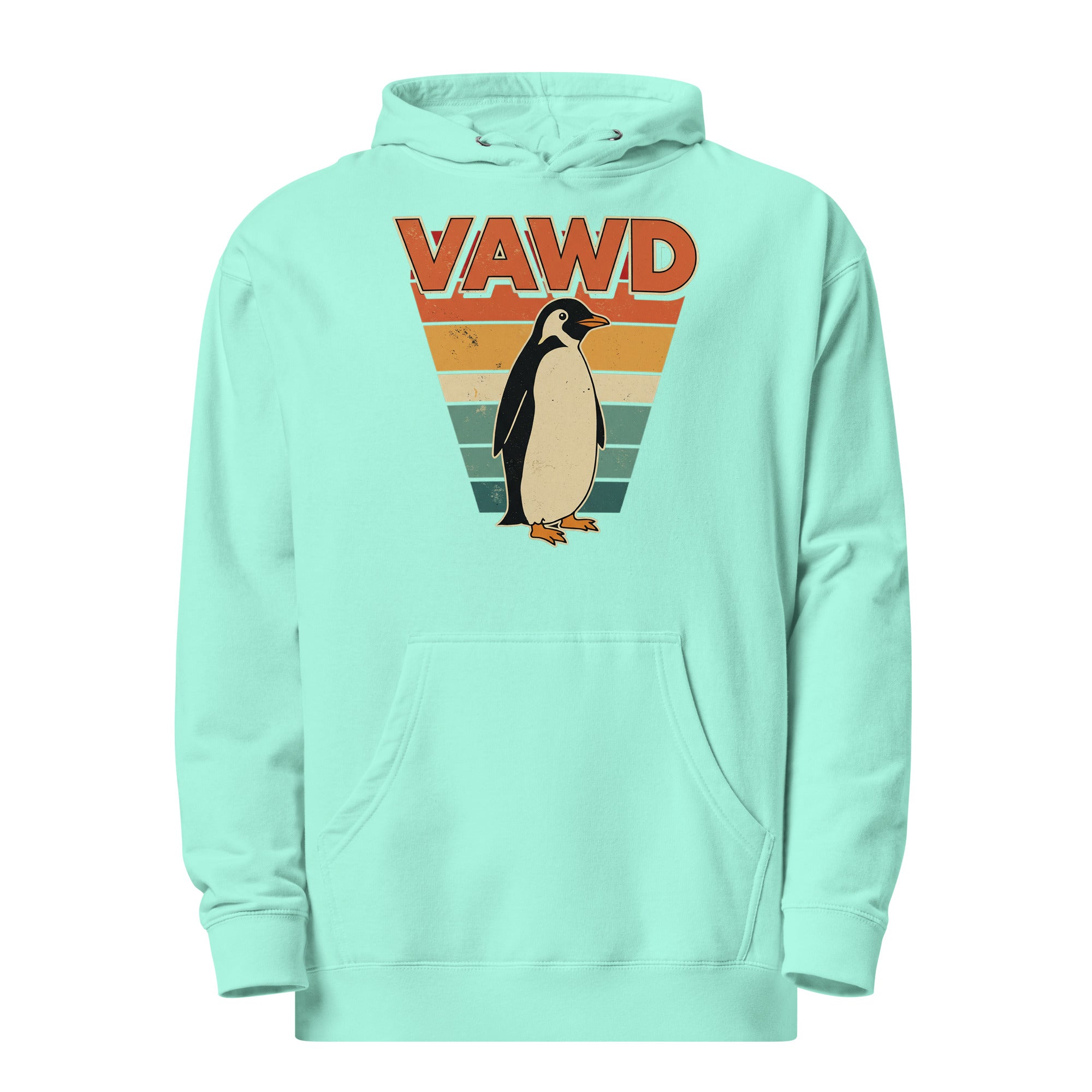 VAWDesigns Retro Sunset Penguin Hoodie