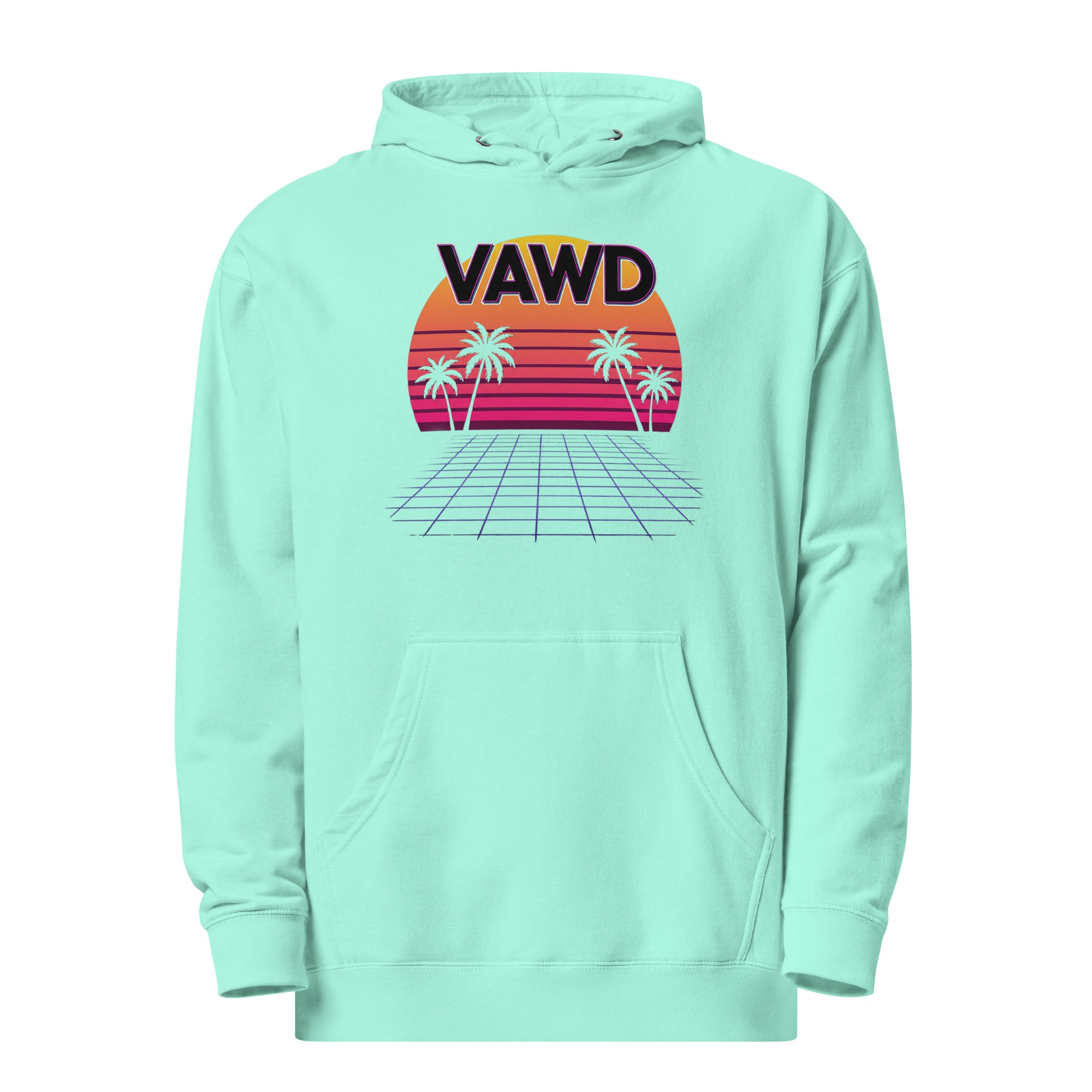 VAWDesigns.com Retro Sunset Grid Graphic Hoodie
