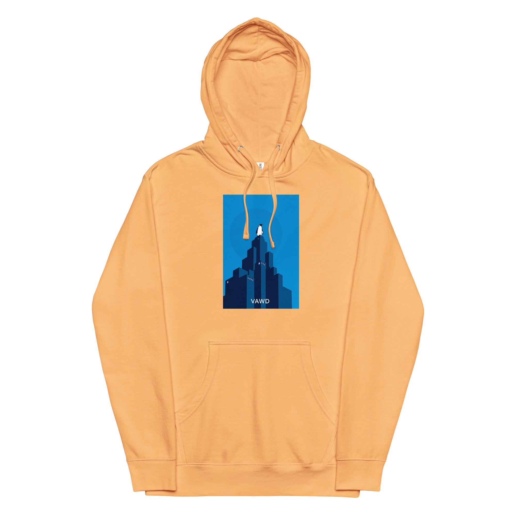 VAWDesigns Penguin City Hoodie – Inspired Album Art Graphic Hoodie for Men & Women, Cool Streetwear Urban Skyline
