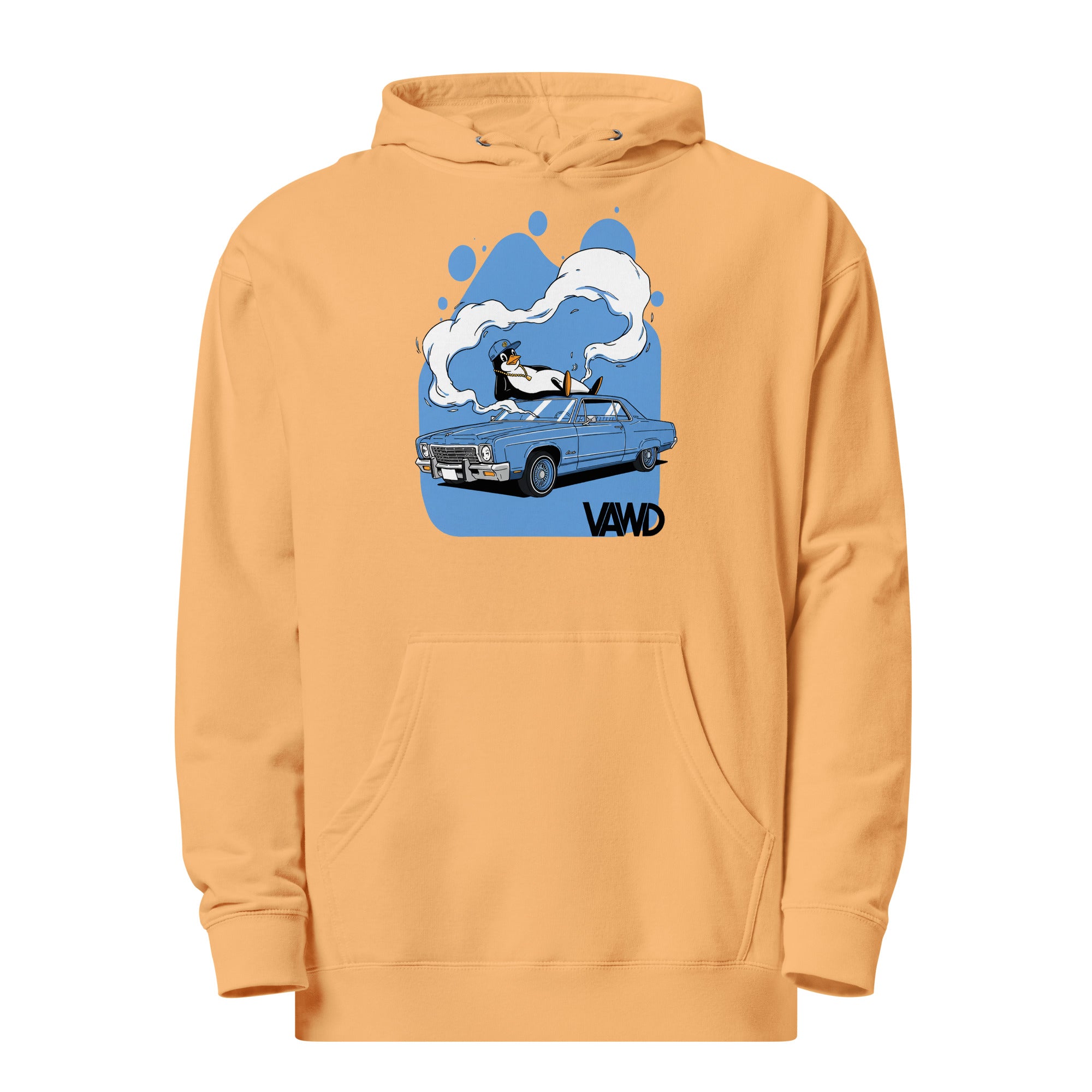 VAWD Lowrider Penguin Graphic Hoodie – West Coast Hip-Hop Classic Inspired Hoodie