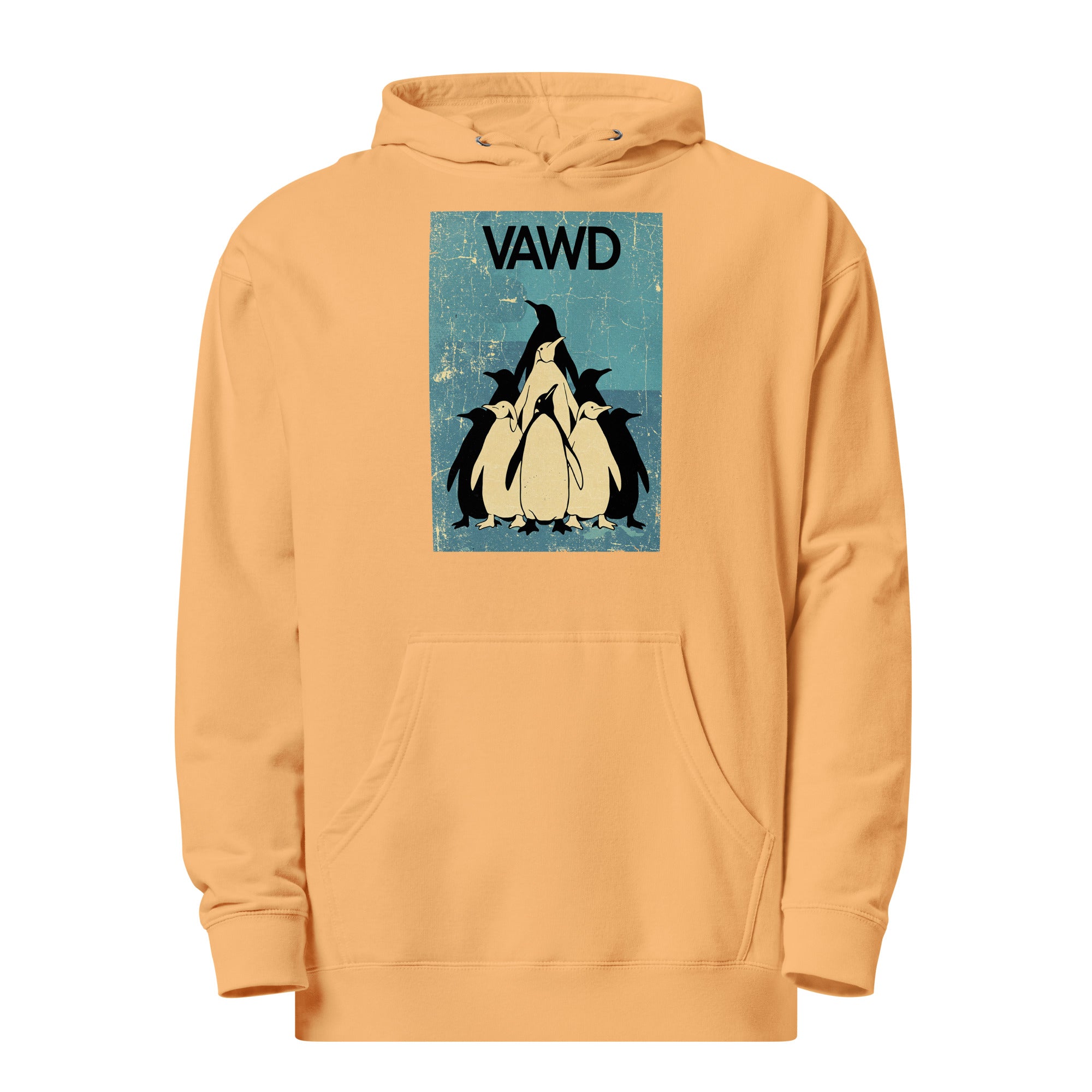 VAWD Penguin Flock Graphic Hoodie – Vintage Rock Poster Inspired Hoodie