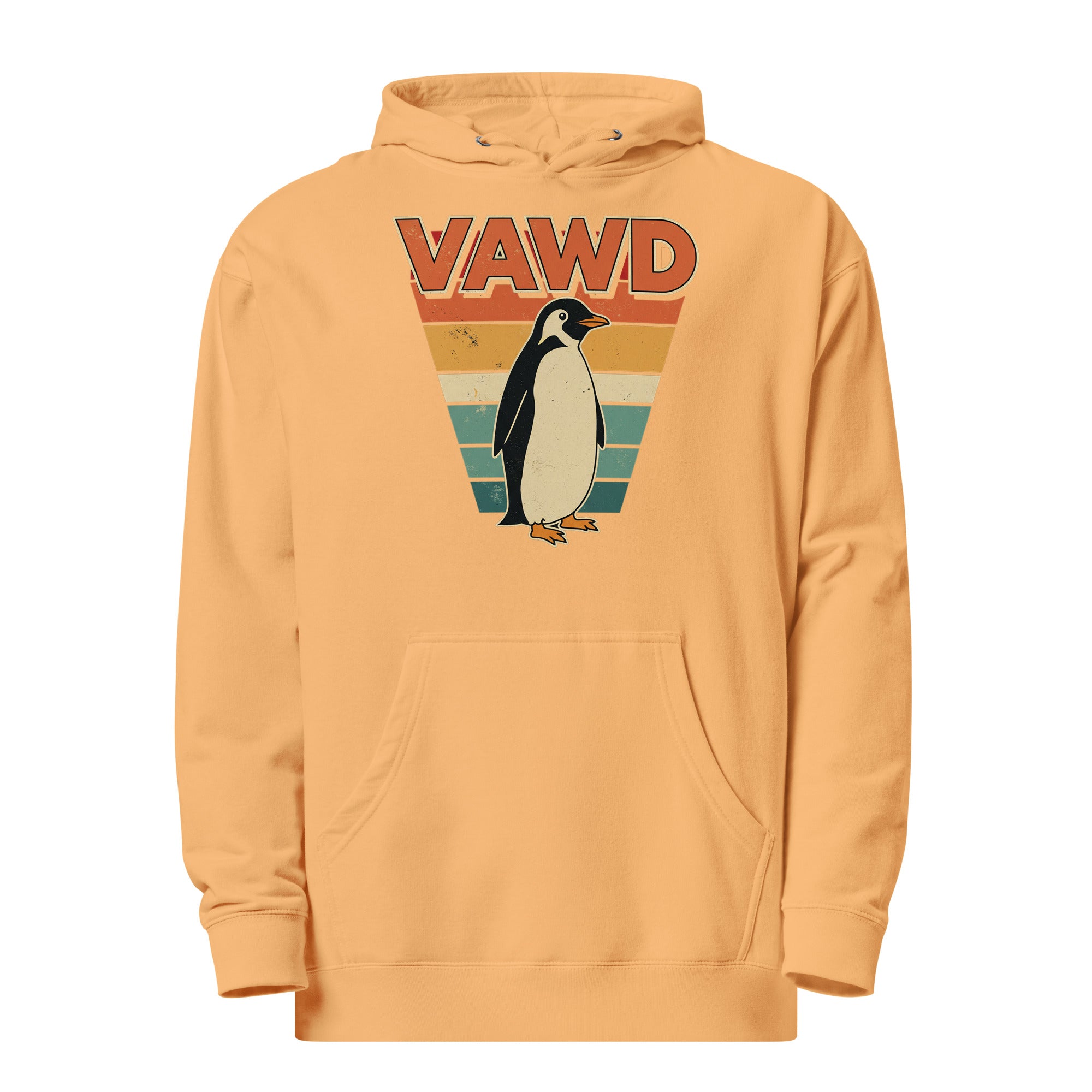 VAWDesigns Retro Sunset Penguin Hoodie