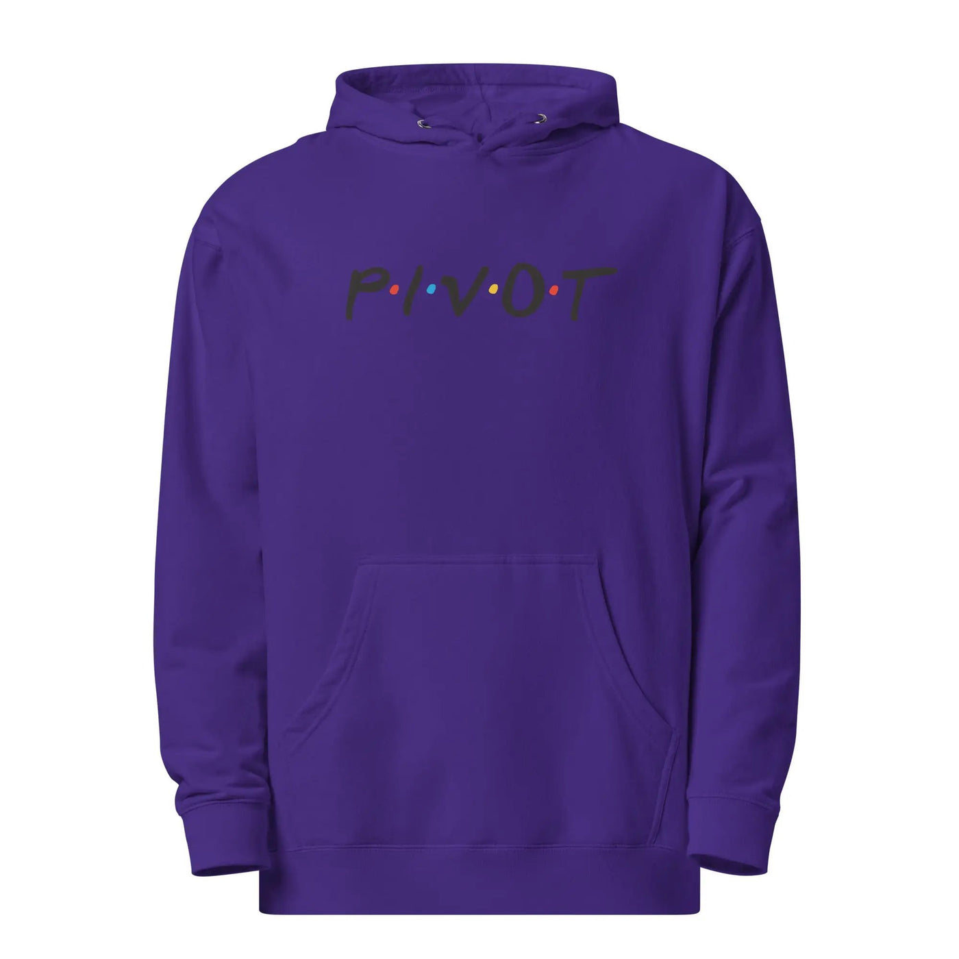 a purple hoodie with the word pivot on it