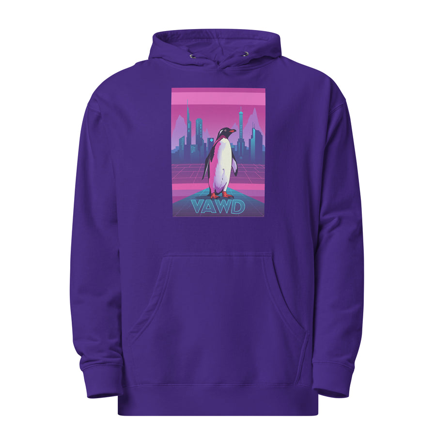 Pink Cyber Penguin Hoodie – Retro Futuristic Hoodie