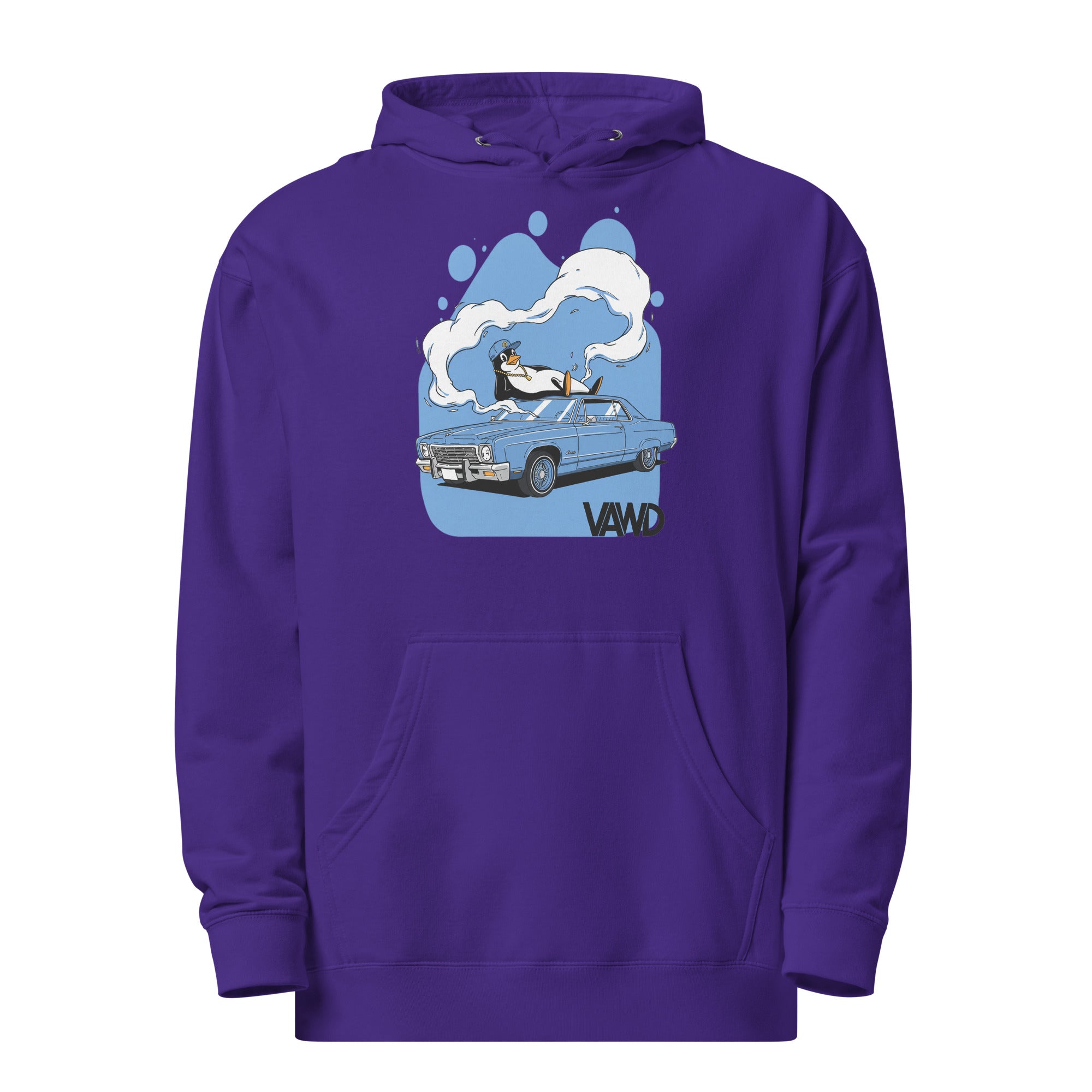 VAWD Lowrider Penguin Graphic Hoodie – West Coast Hip-Hop Classic Inspired Hoodie