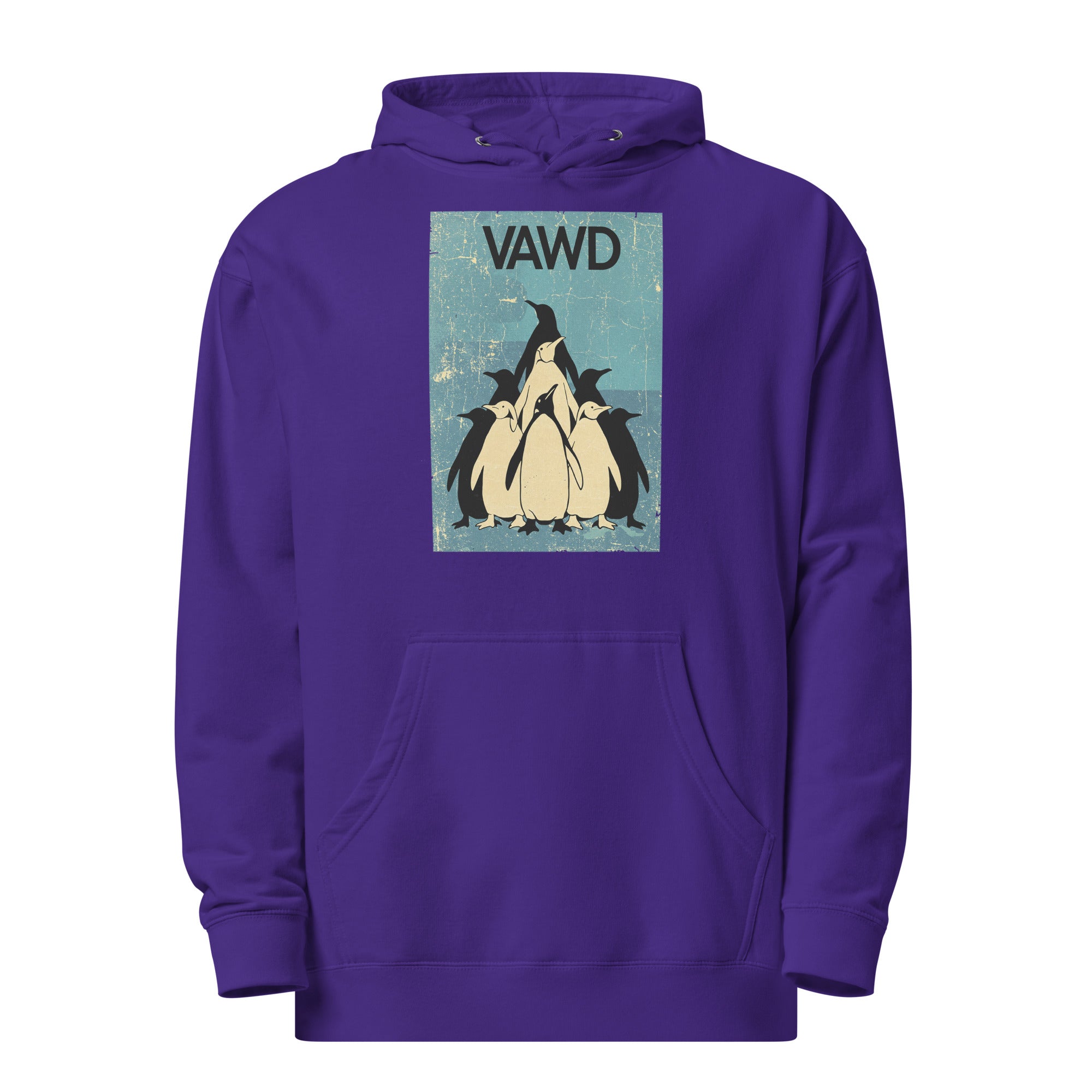 VAWD Penguin Flock Graphic Hoodie – Vintage Rock Poster Inspired Hoodie