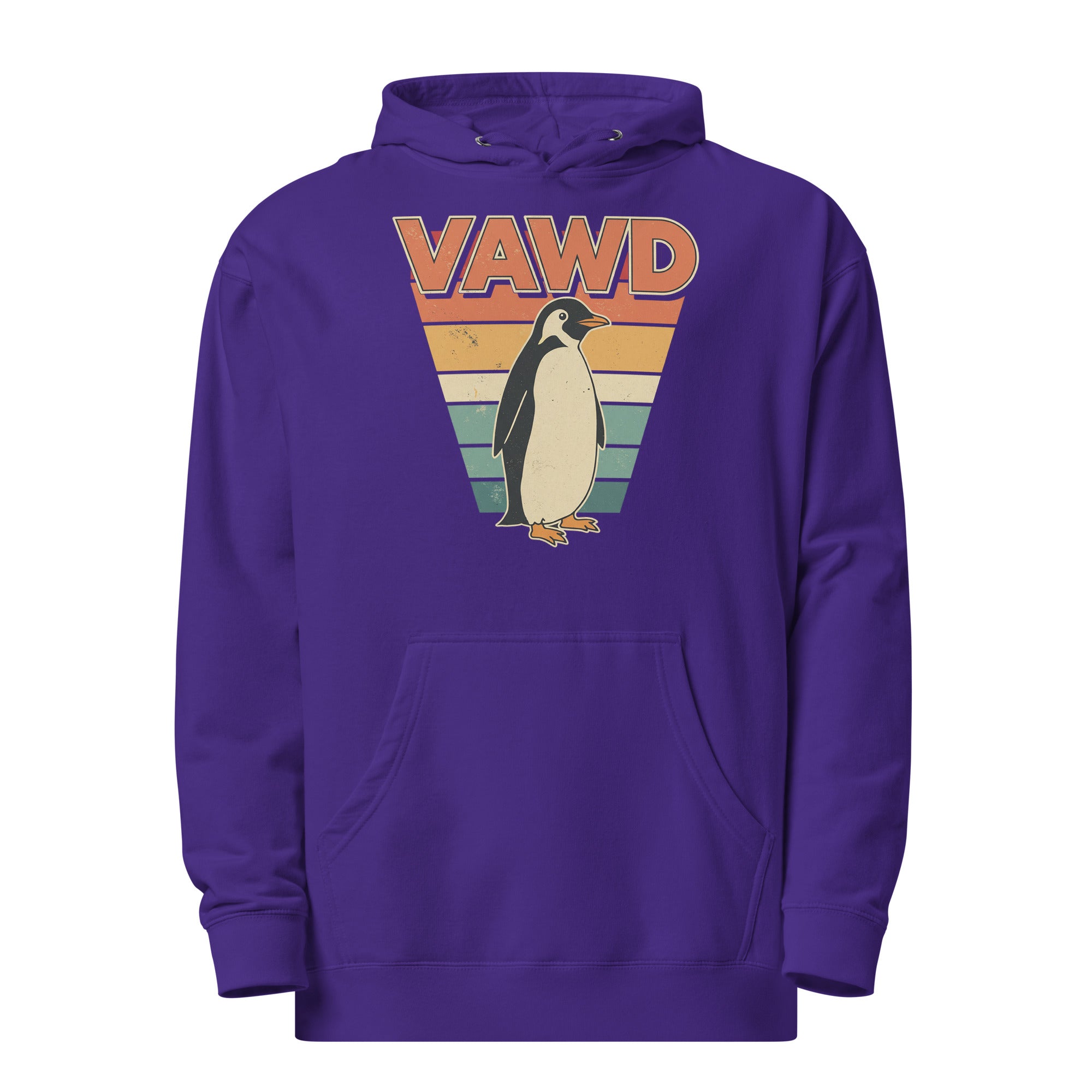 VAWDesigns Retro Sunset Penguin Hoodie