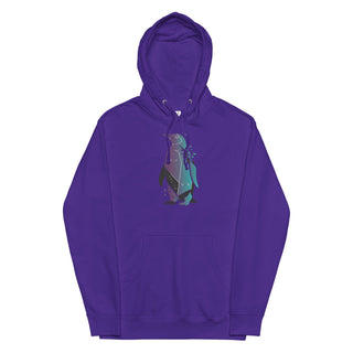 Unisex Midweight Hoodie with Prismatic Penguin Design