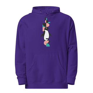 Modern Geometric Penguin Unisex Midweight Hoodie