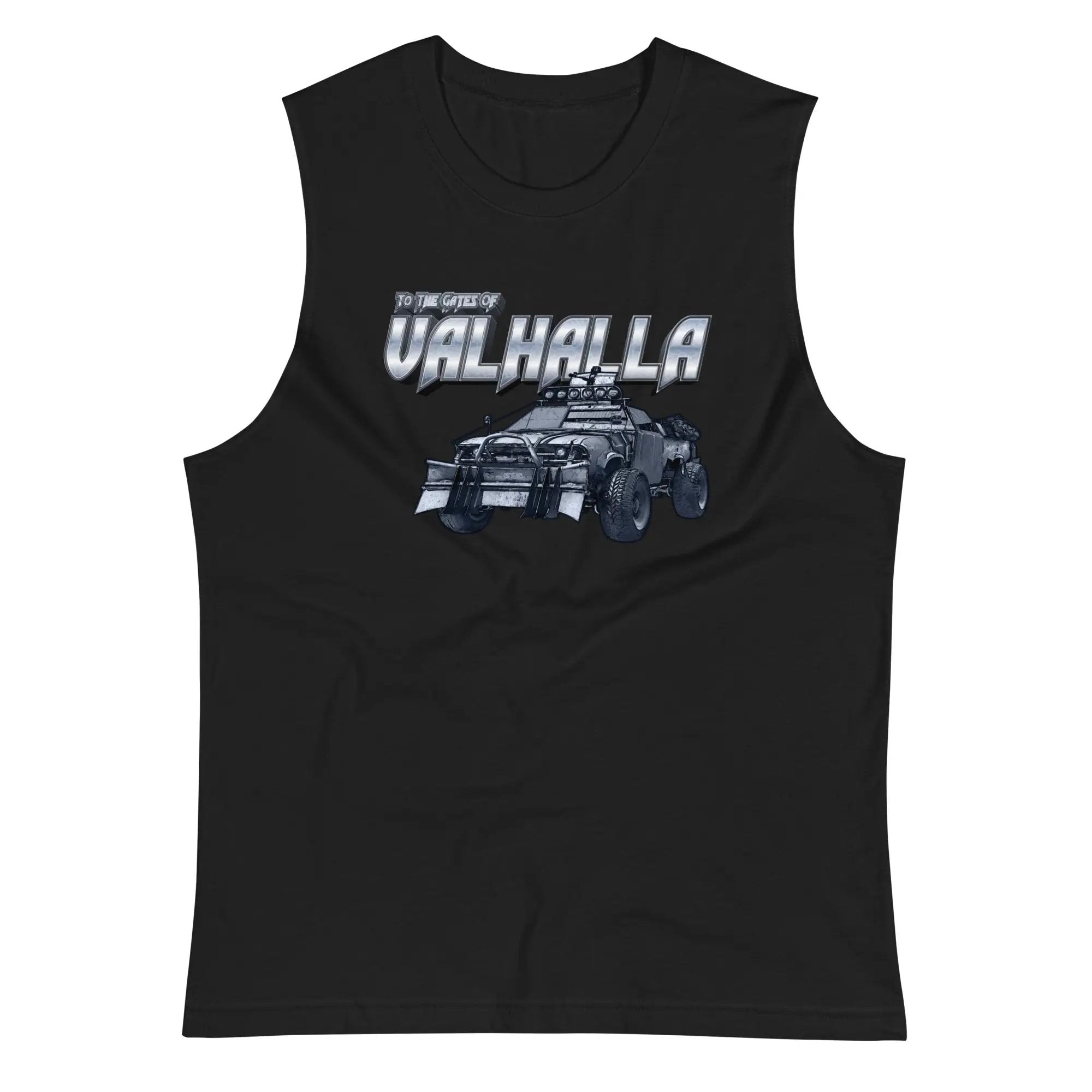 a black tank top with a picture of a car on it