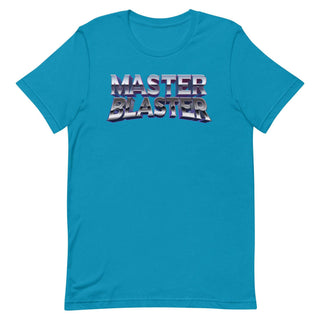 a blue t - shirt that says master blaster