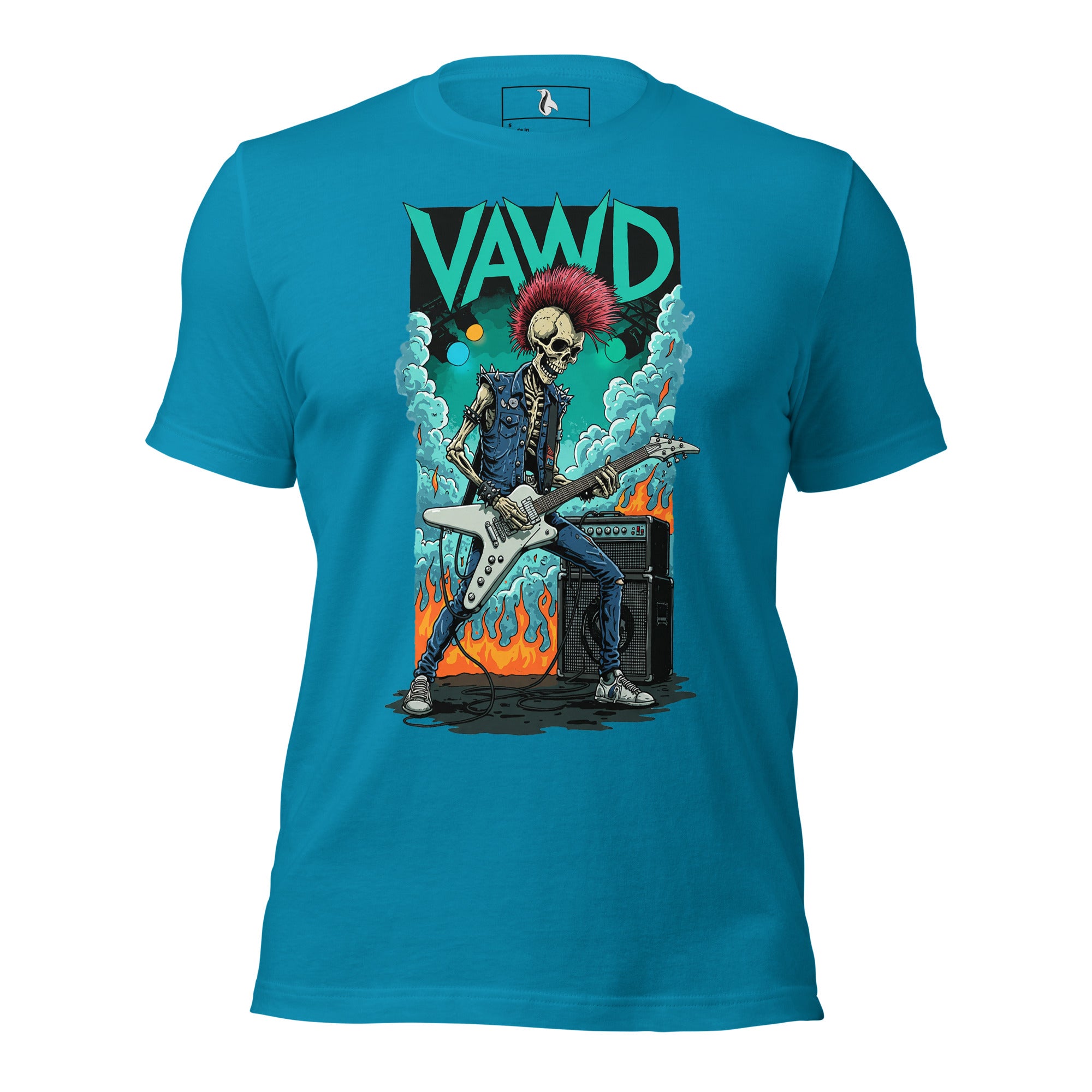 VAWDesigns Punk Rock Skeleton Guitarist Unisex t-shirt