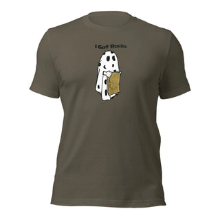 a t - shirt with a picture of a ghost holding a beer